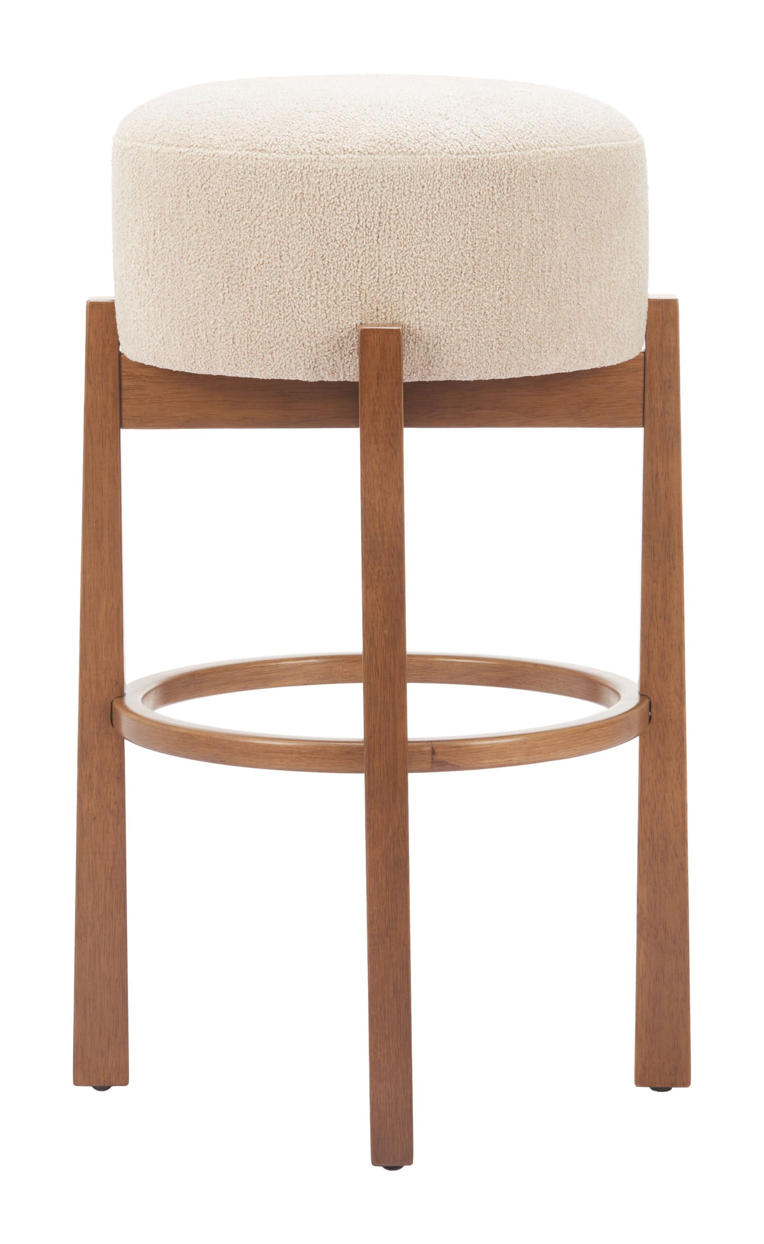 Nade Barstool (Set of 2) Beige & Walnut - Image 2