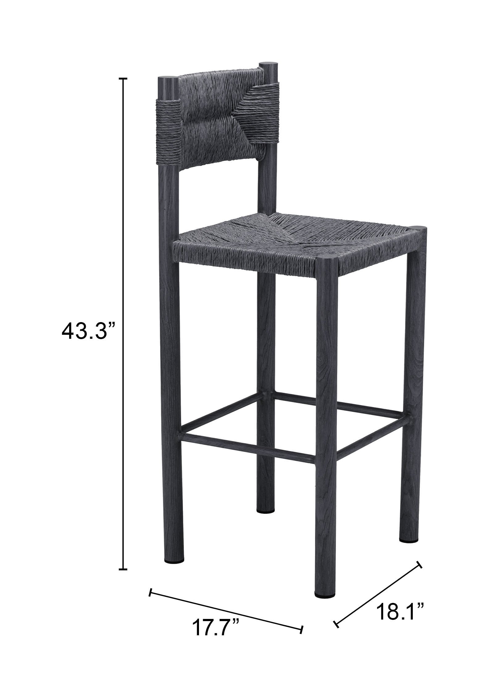 Iska Barstool (Set of 2) Black - Image 10