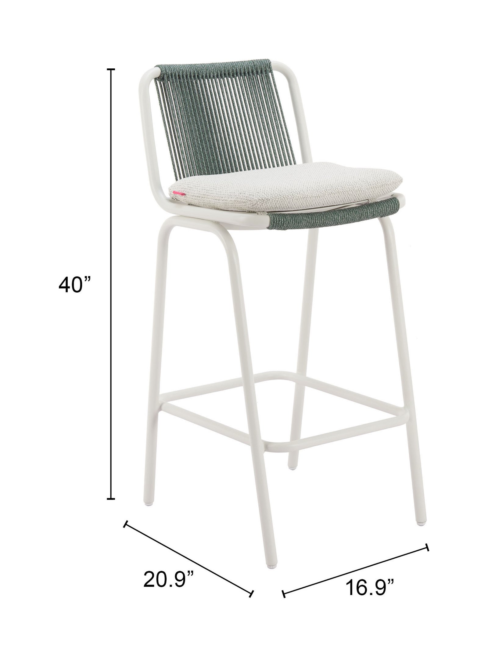 Luft Barstool (Set of 2) White & Green - Image 8