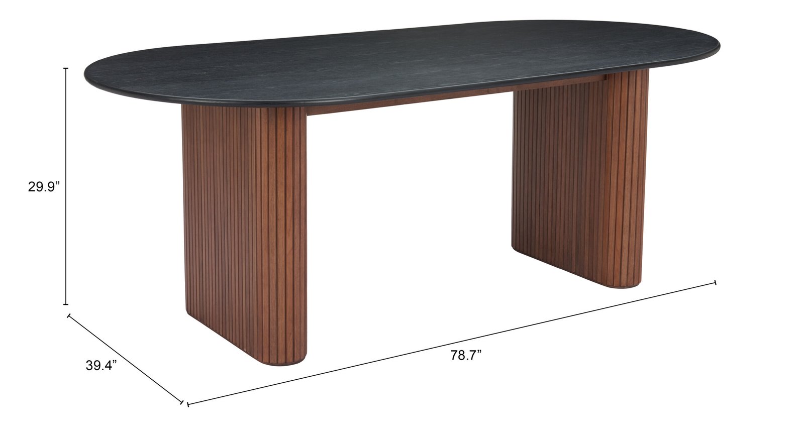 Lassig Dining Table Black & Walnut - Image 8