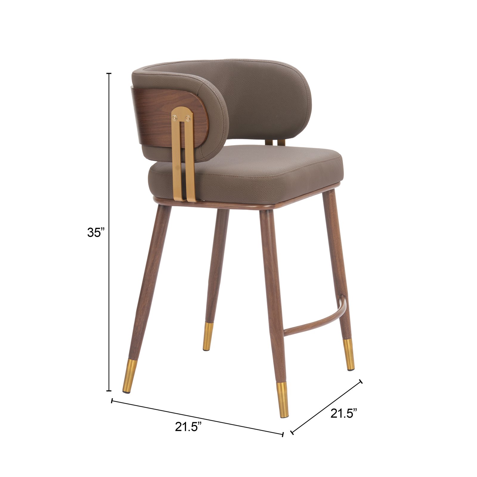Brew Counter Stool Brown & Walnut - Image 8