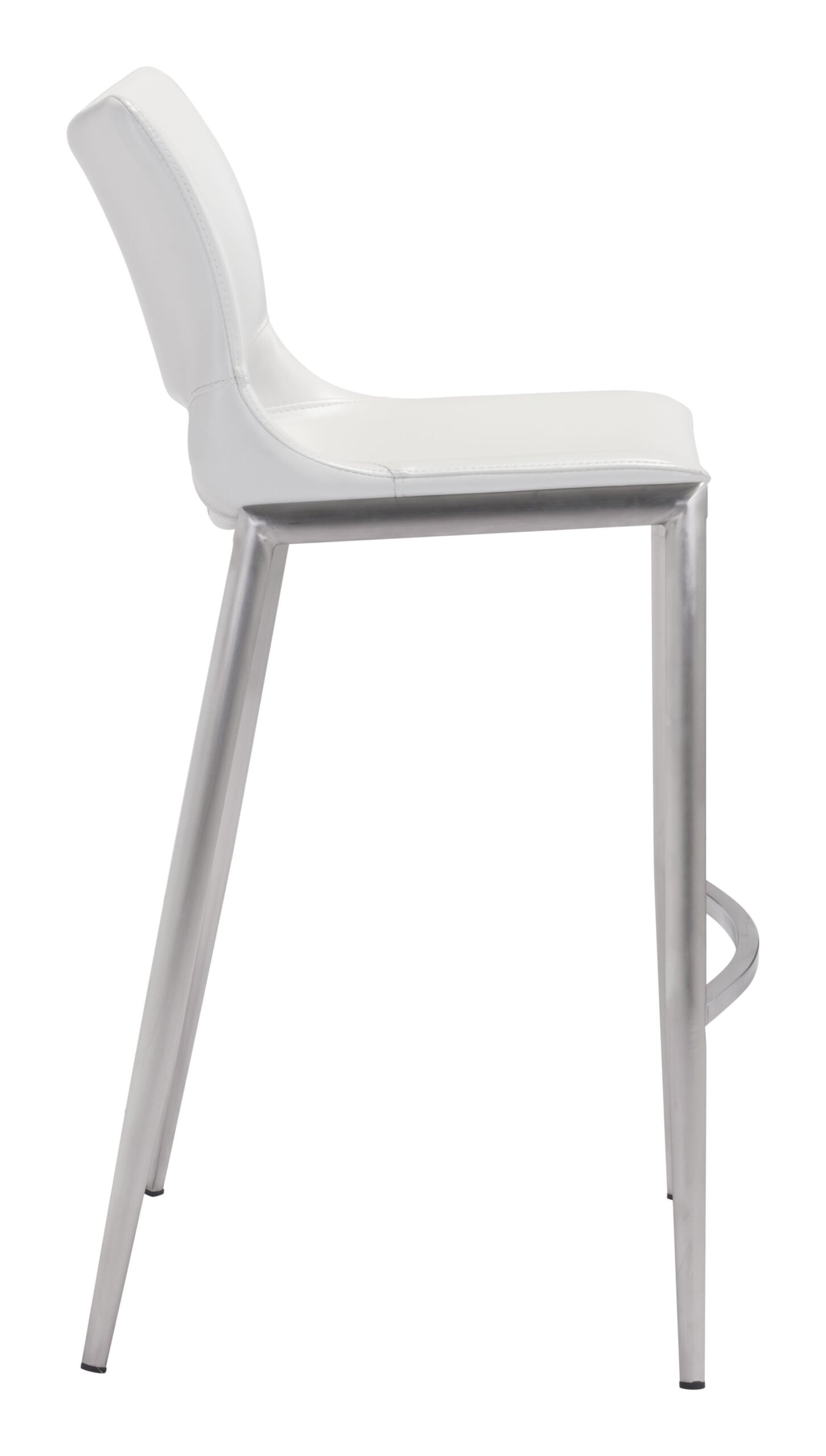 Ace Barstool (Set of 2) White & Silver - Image 4