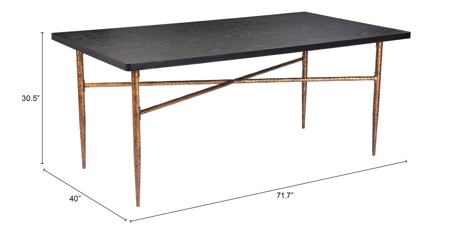 Nida Dining Table Black & Bronze - Image 6