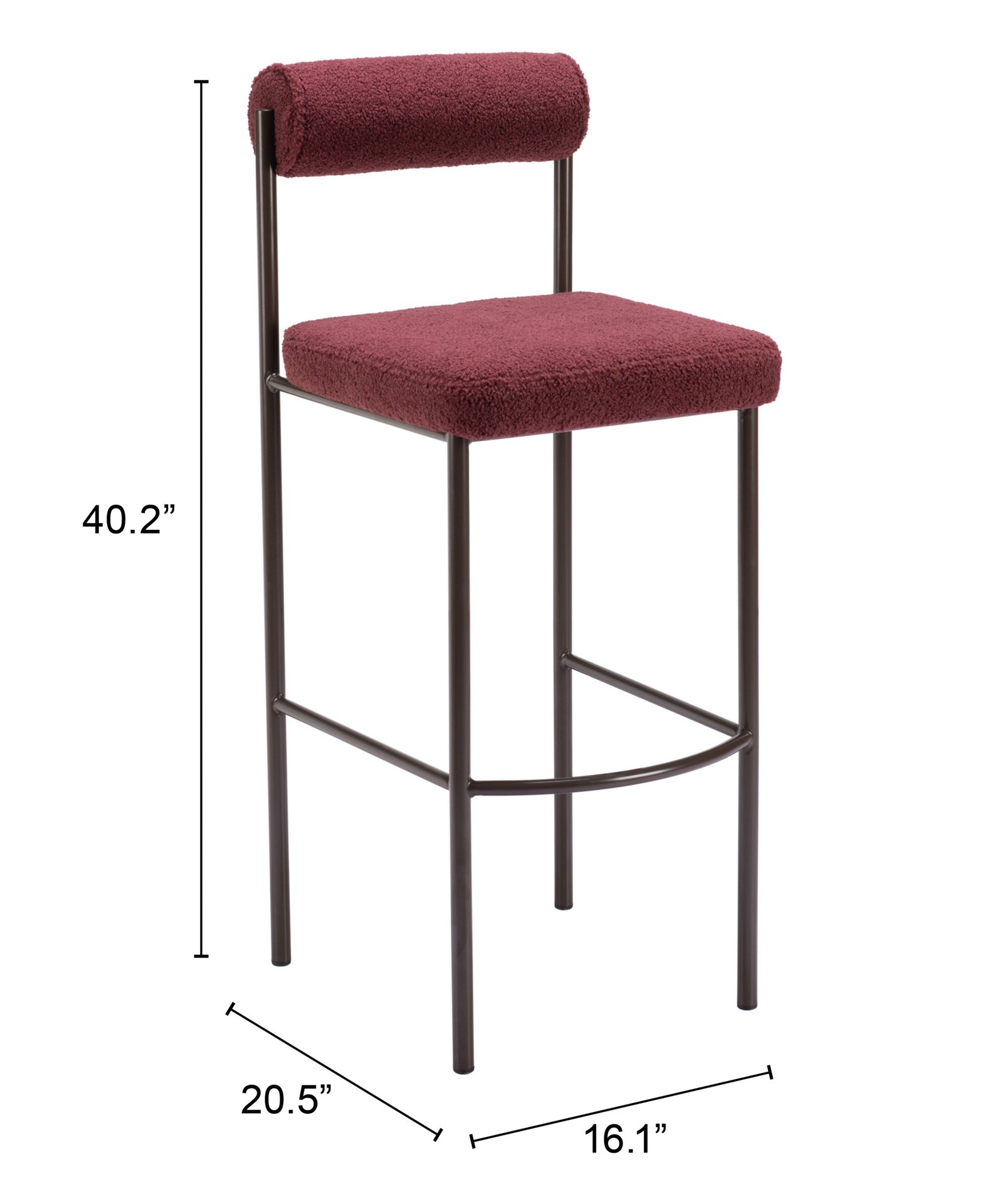 Livorno Barstool (Set of 2) Red & Bronze - Image 11