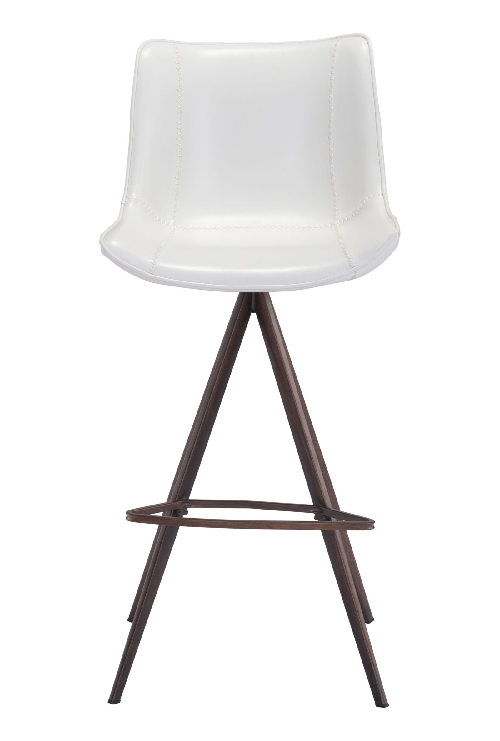 Aki Barstool (Set of 2) White & Walnut - Image 4