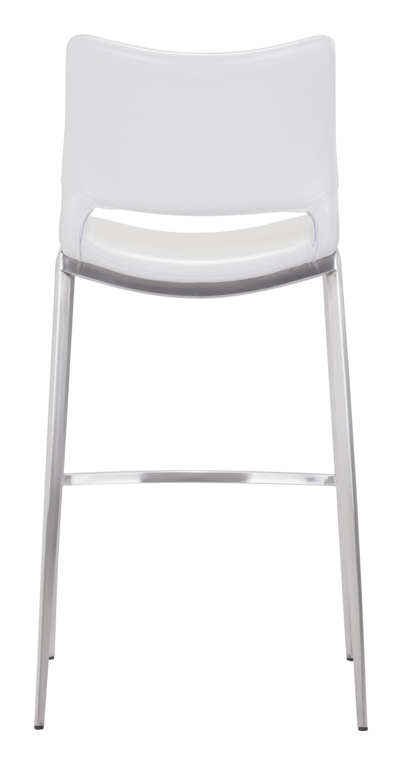 Ace Barstool (Set of 2) White & Silver - Image 6