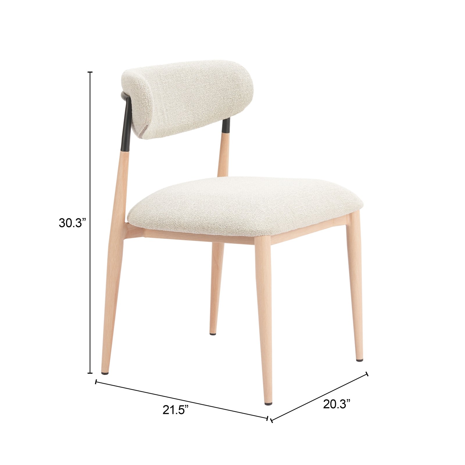 Equinox Armless Dining Chair (Set of 2) Oyster Gray & Natural - Image 12