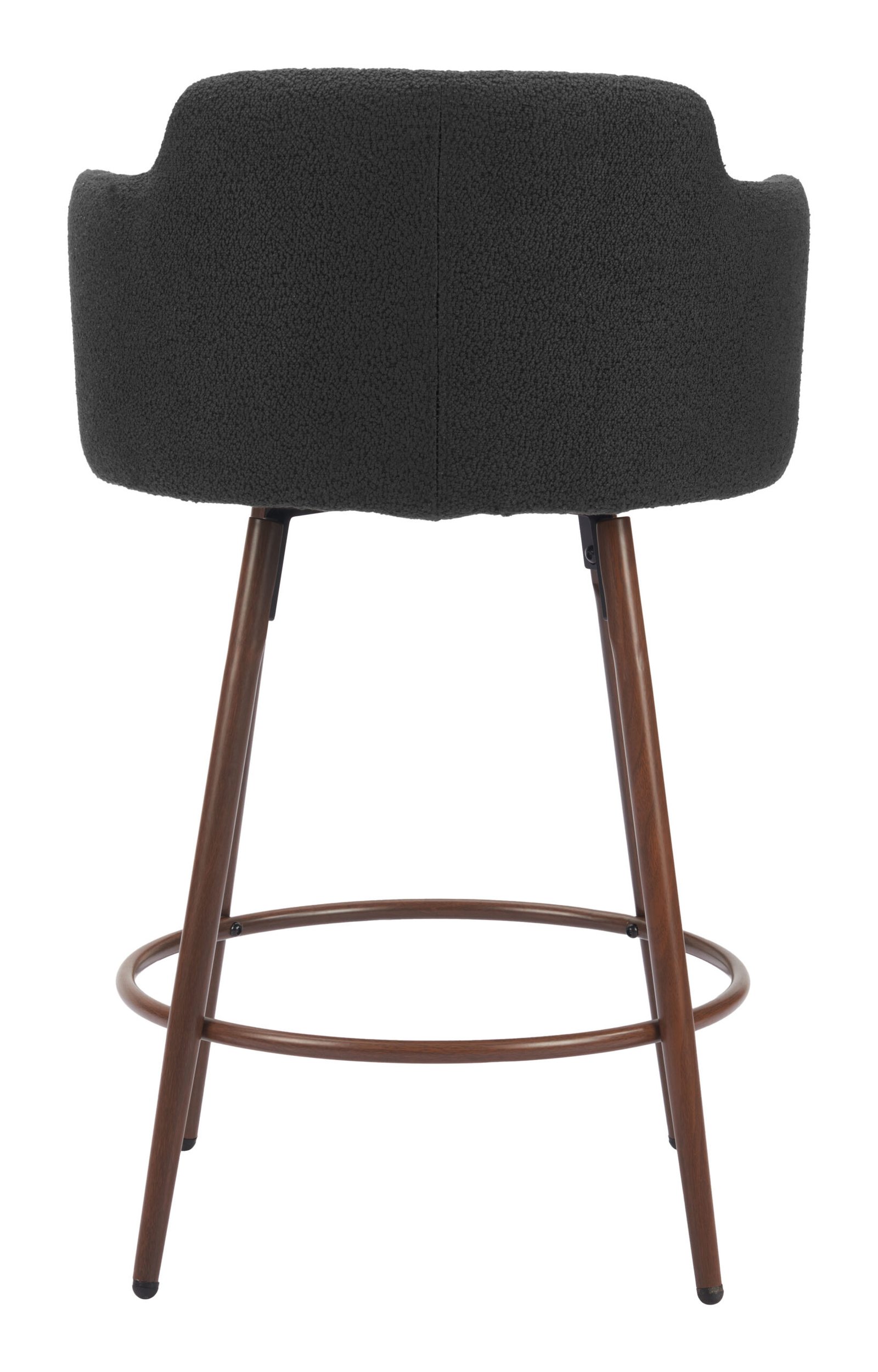 Kono Swivel Counter Stool (Set of 2) Black & Walnut - Image 4