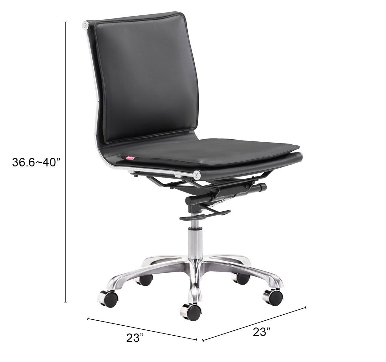 Lider Plus Armless Office Chair Black - Image 11