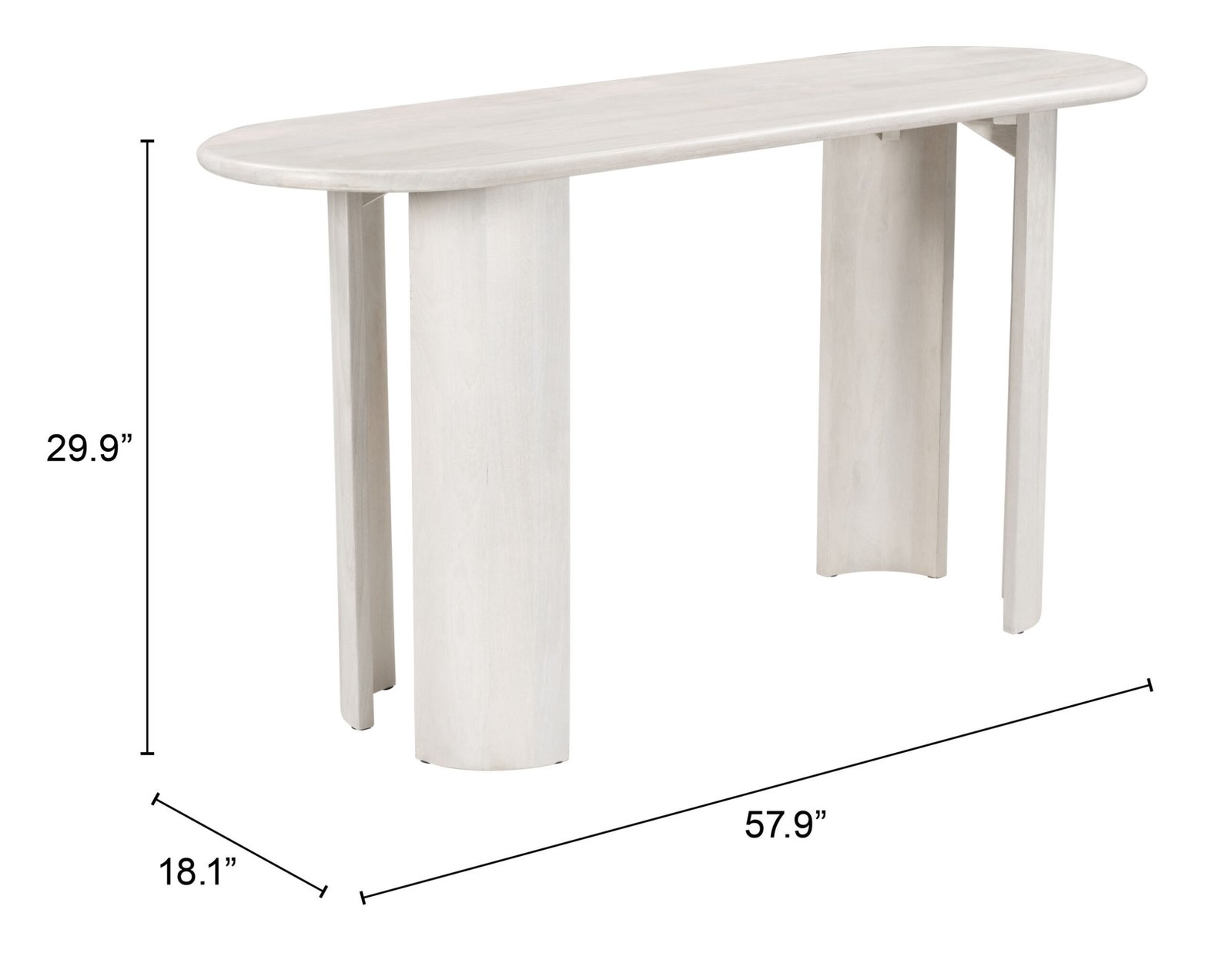 Risan Console Table Whitewashed - Image 9
