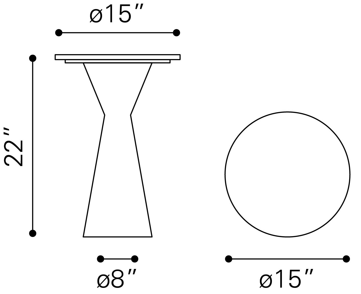 Tim Side Table White & Black - Image 8