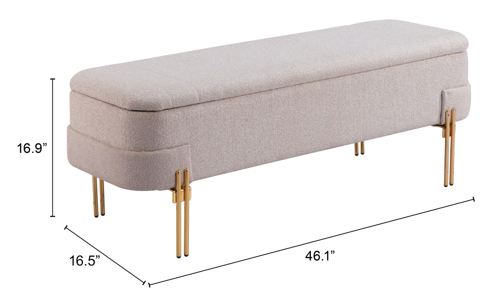 Lebreton Storage Bench Oatmeal Beige - Image 11