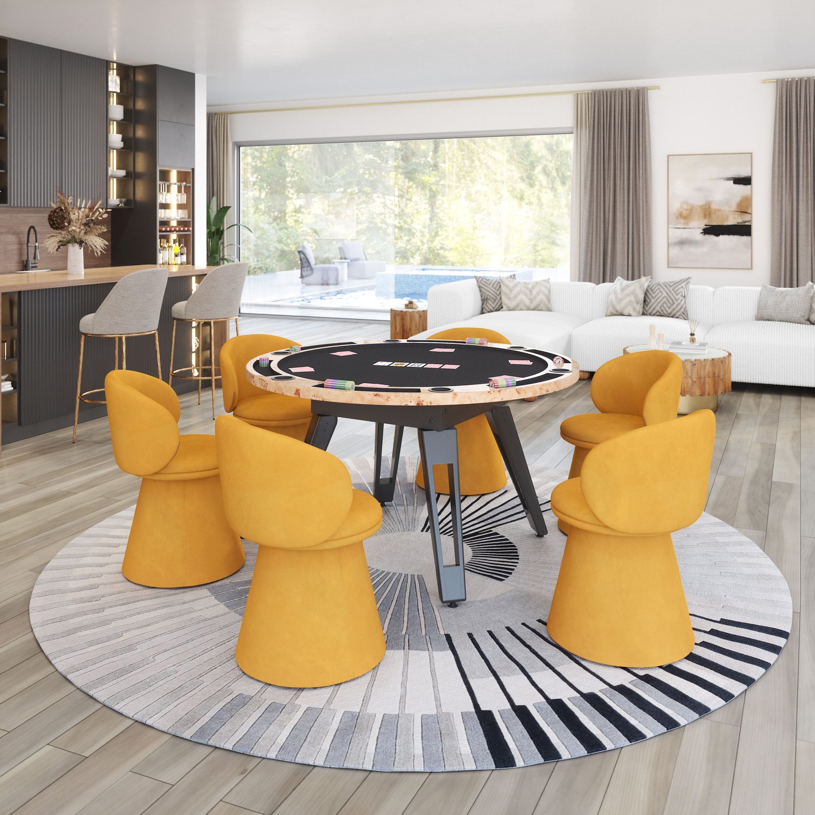 Oblic Swivel Dining Chair Orange - Image 2