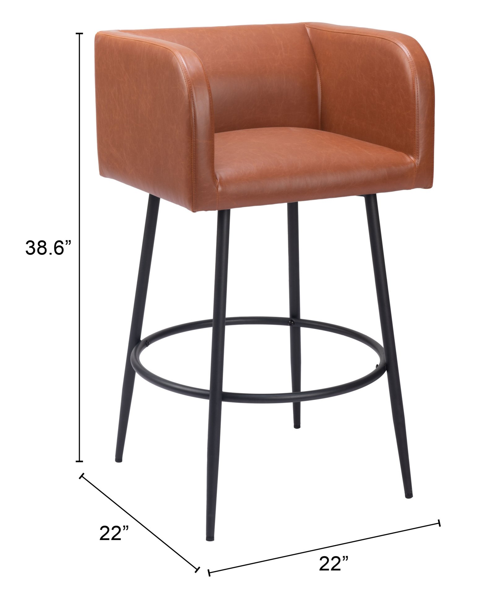 Horbat Barstool (Set of 2) Brown - Image 11
