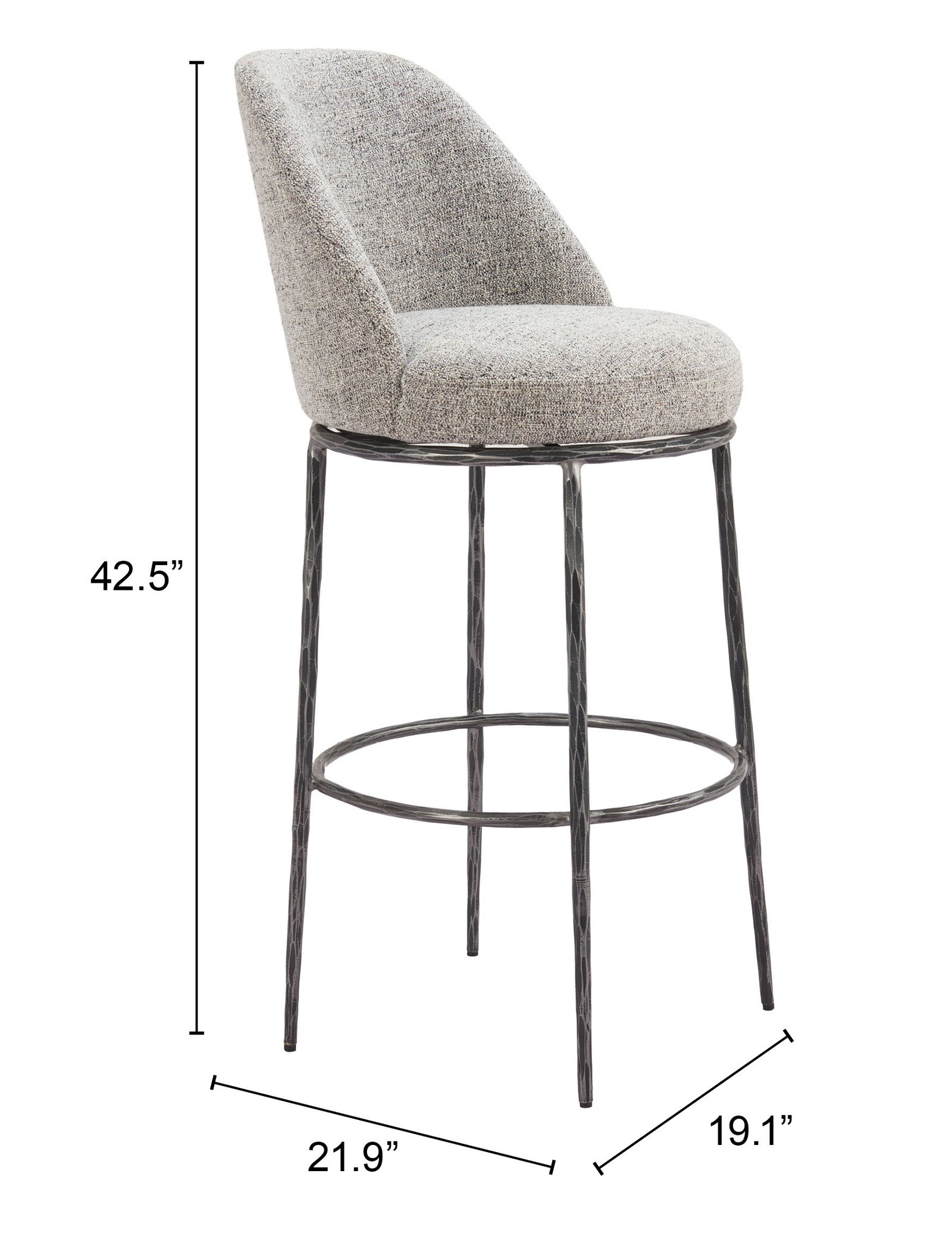 Nordhavn Swivel Barstool Gray - Image 9