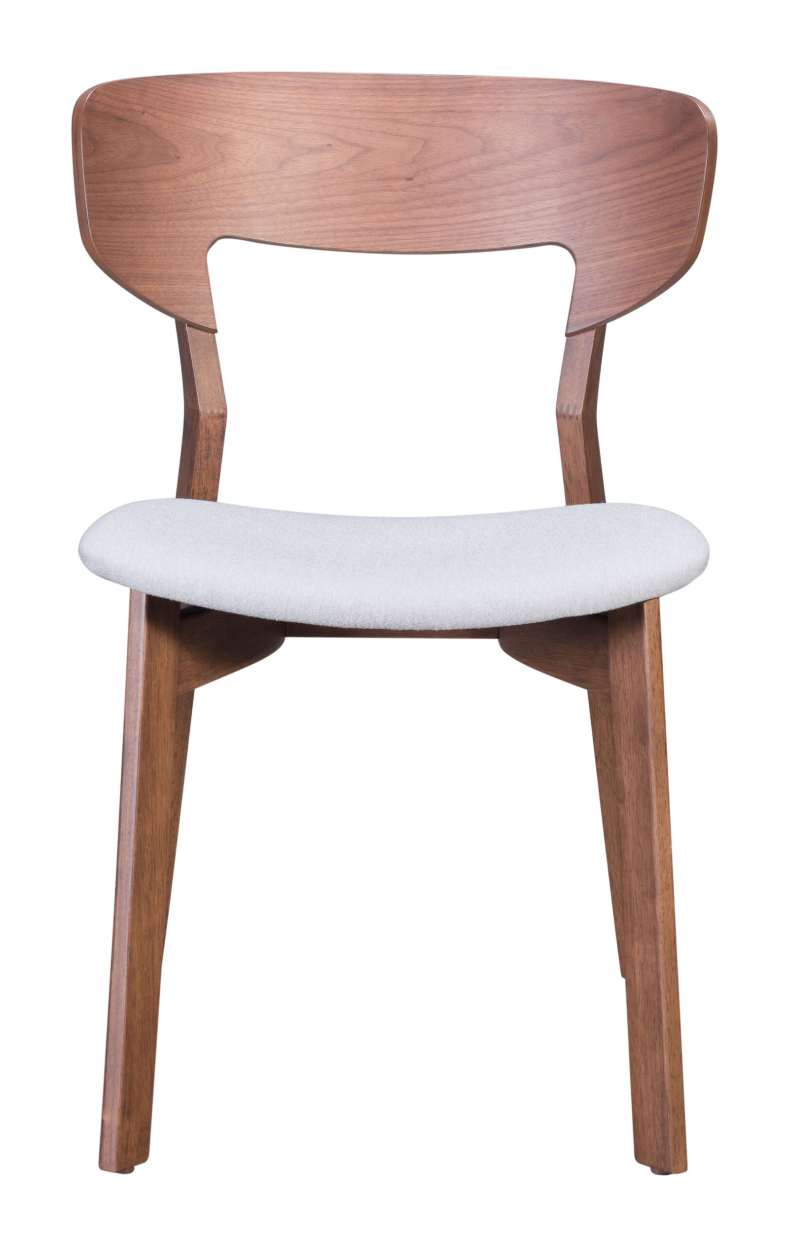 Russell Dining Chair (Set of 2) Walnut & Light Gray - Image 5