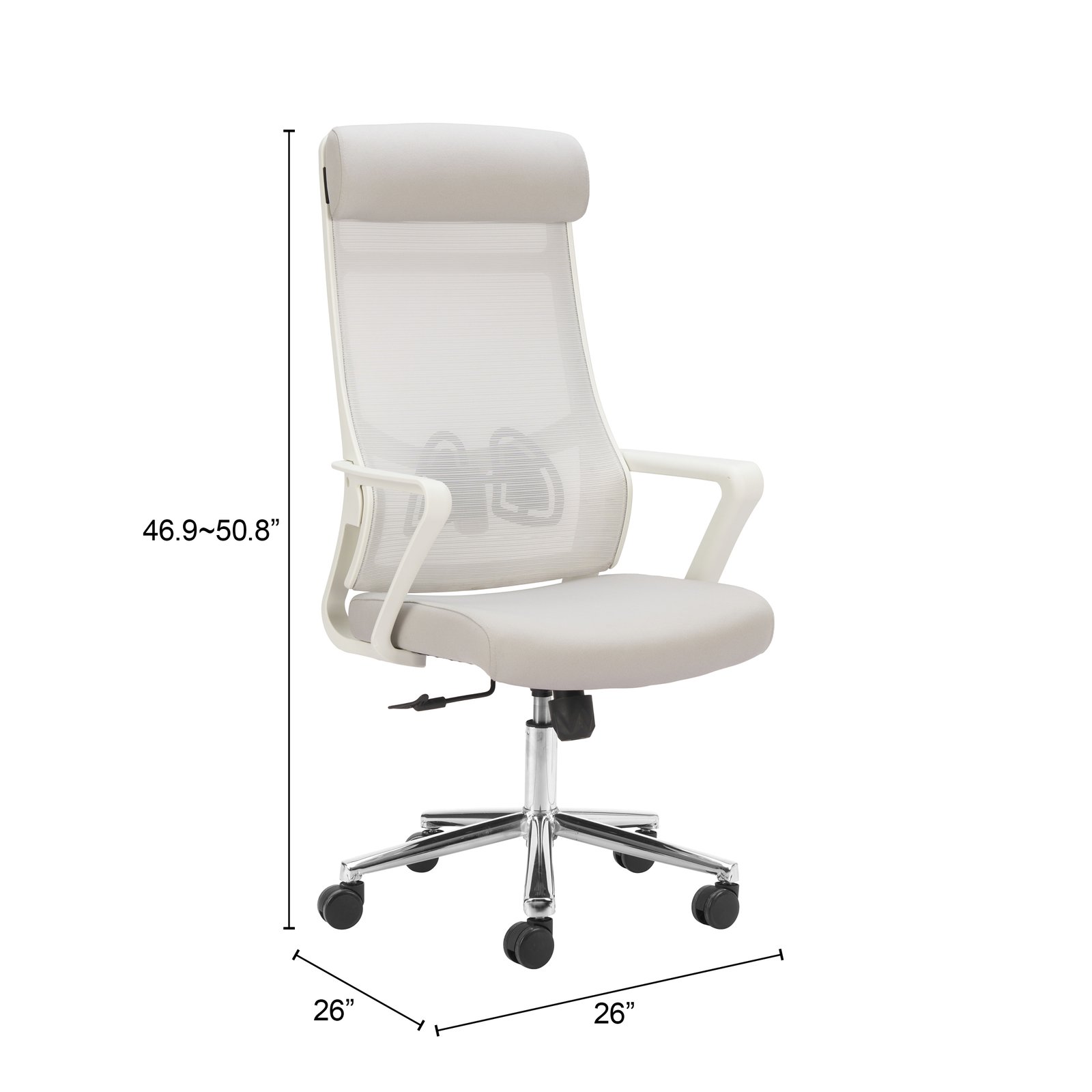 Jett High Back Office Chair Light Gray - Image 8