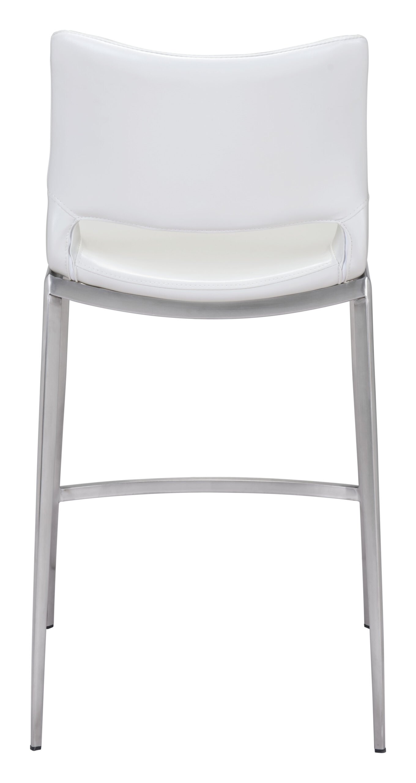 Ace Counter Stool (Set of 2) White & Silver - Image 5