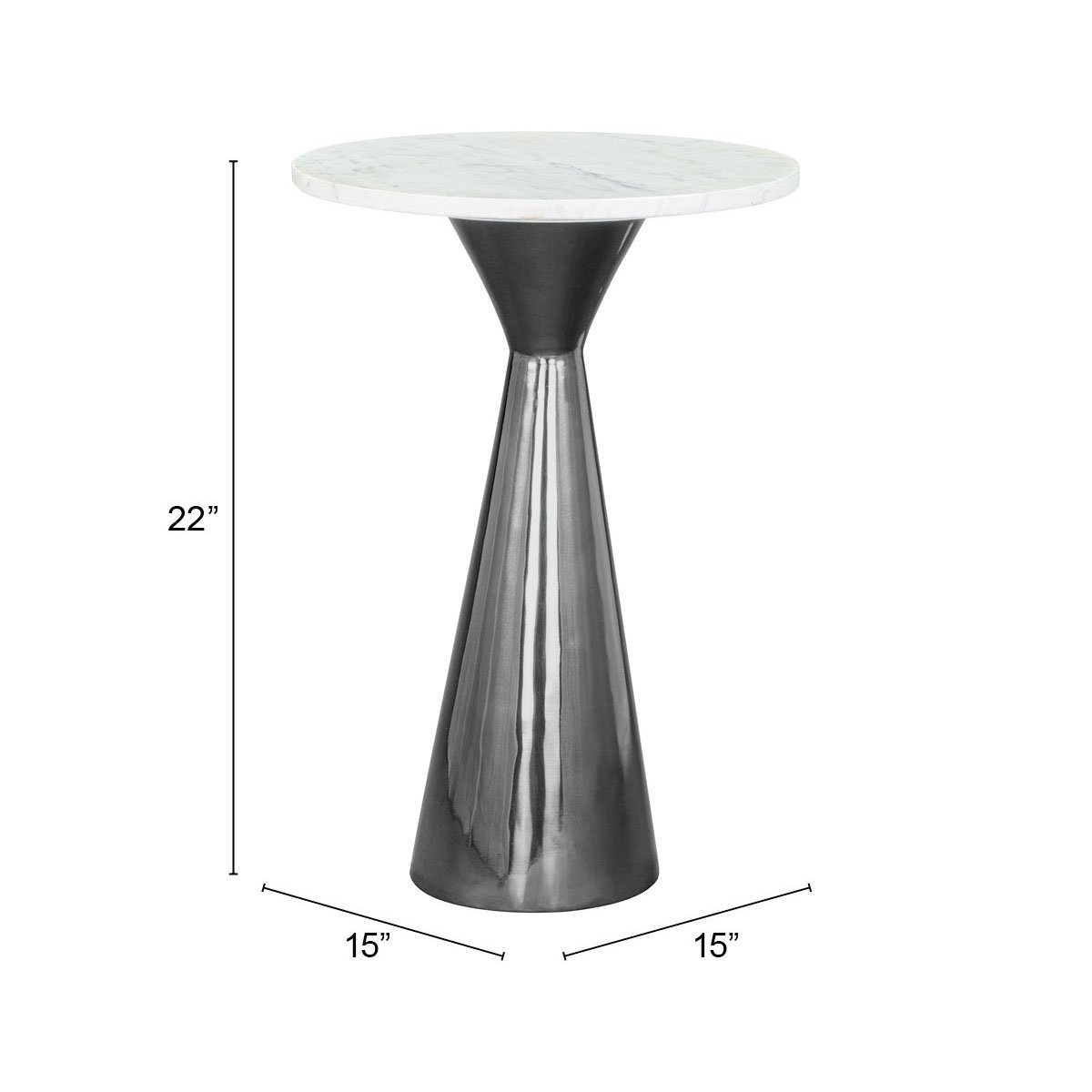 Tim Side Table White & Black - Image 9