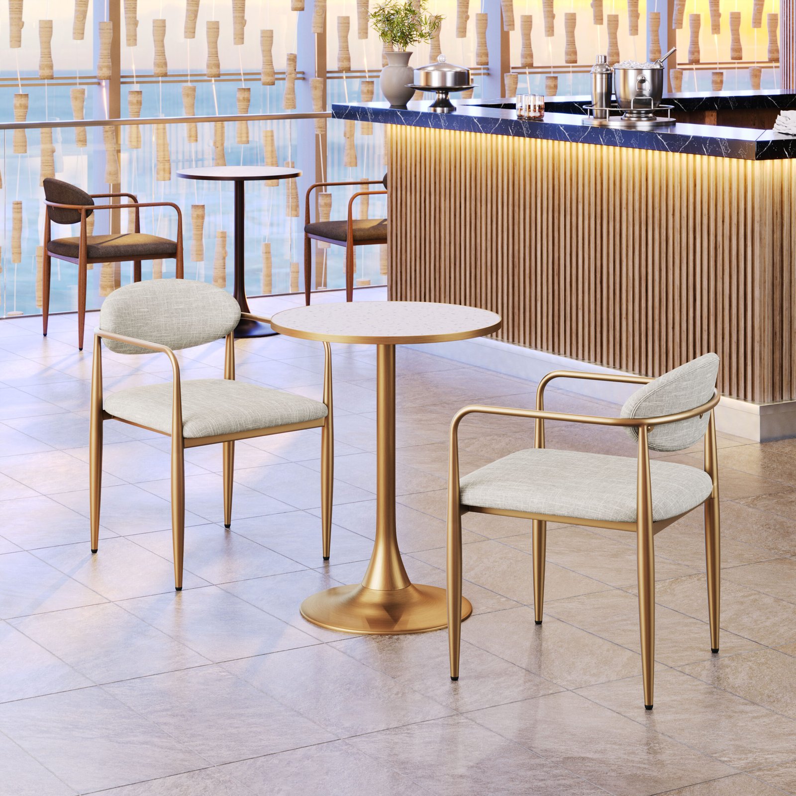 Zens Dining Chair (Set of 2) Quill Gray - Image 2