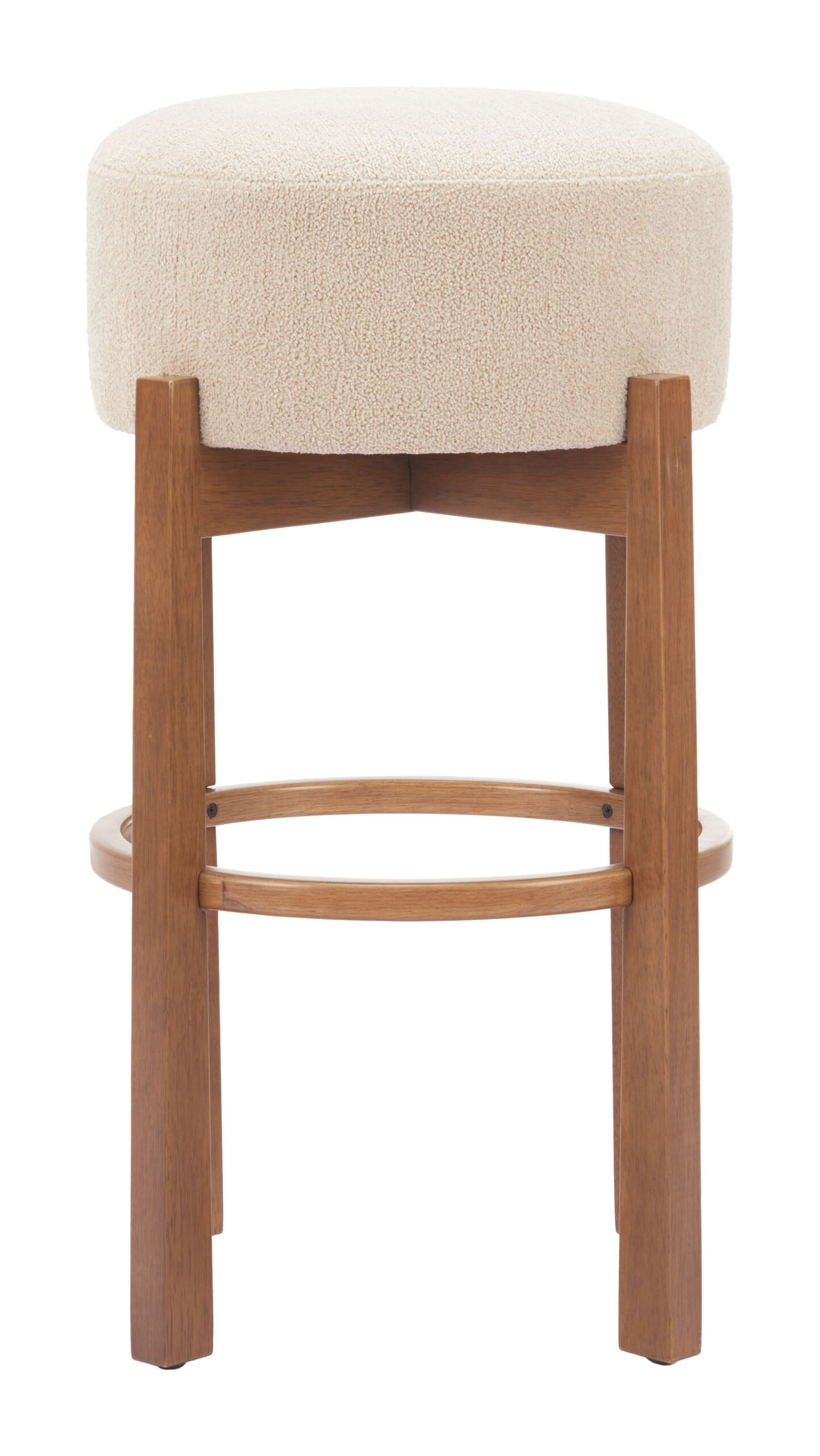 Nade Barstool (Set of 2) Beige & Walnut - Image 3