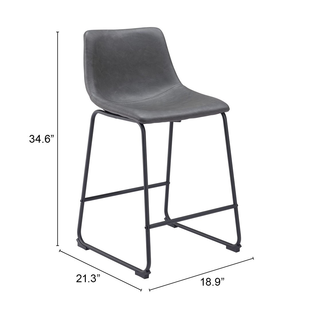 Smart Counter Stool (Set of 2) Charcoal - Image 12