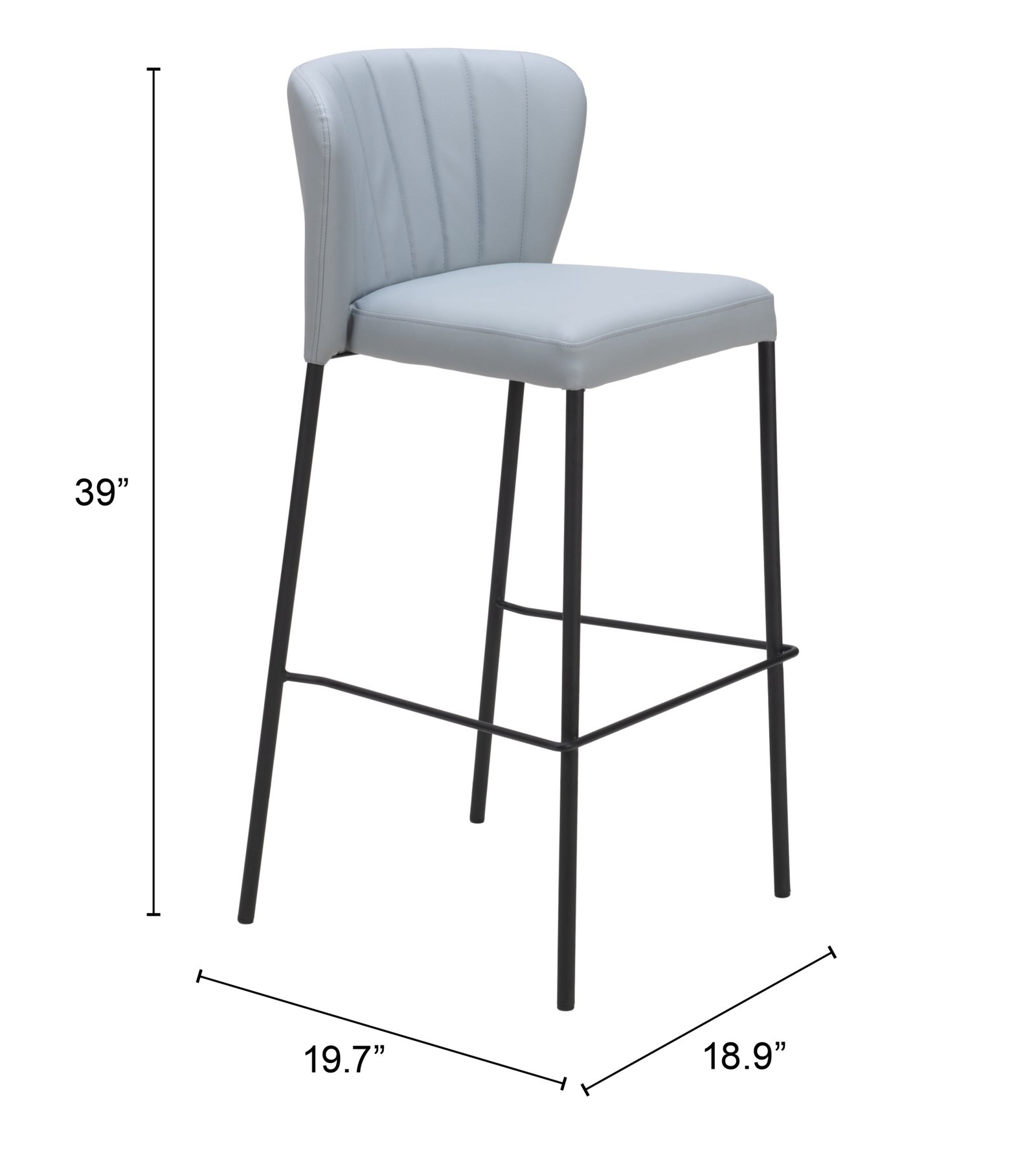 Linz Barstool (Set of 2) Gray - Image 11