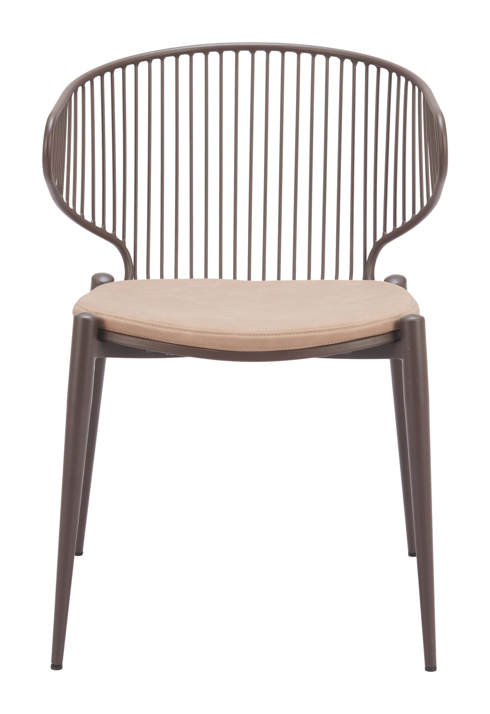 Silues Dining Chair (Set of 2) Taupe & Brown - Image 3