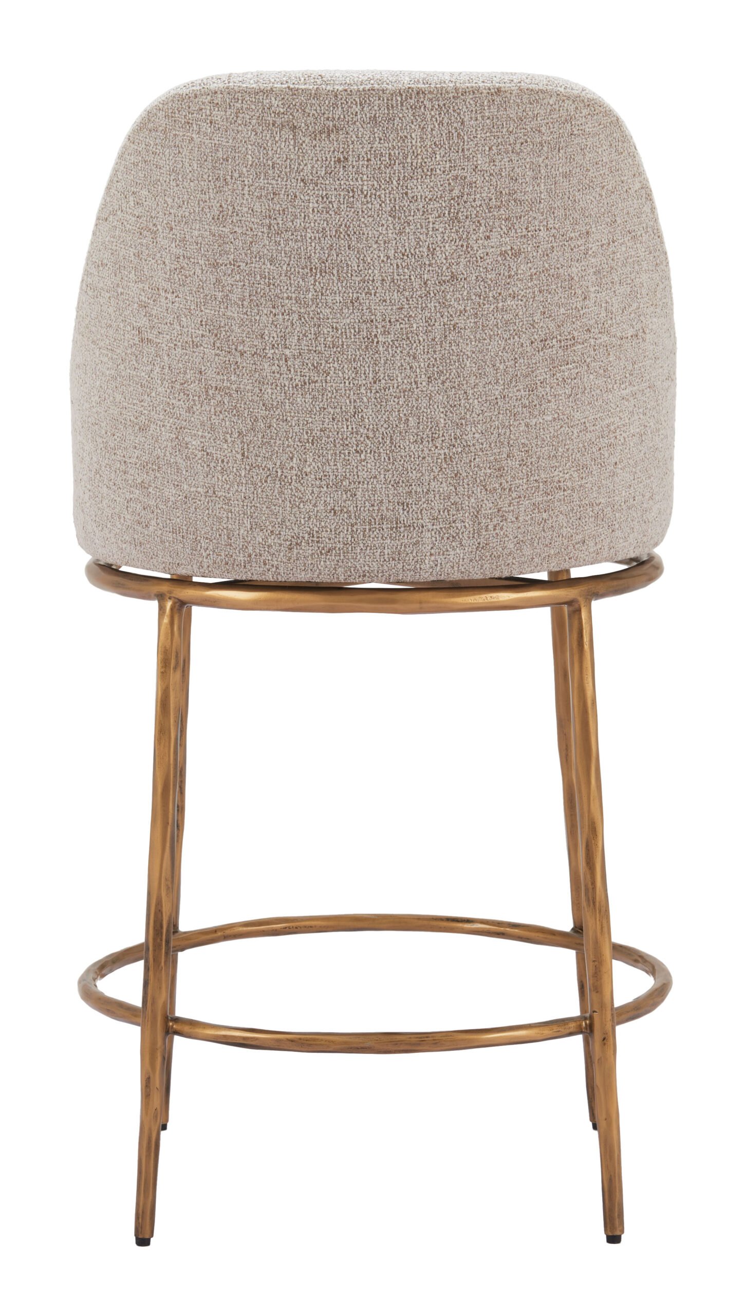 Nordhavn Swivel Counter Stool Beige & Gold - Image 5