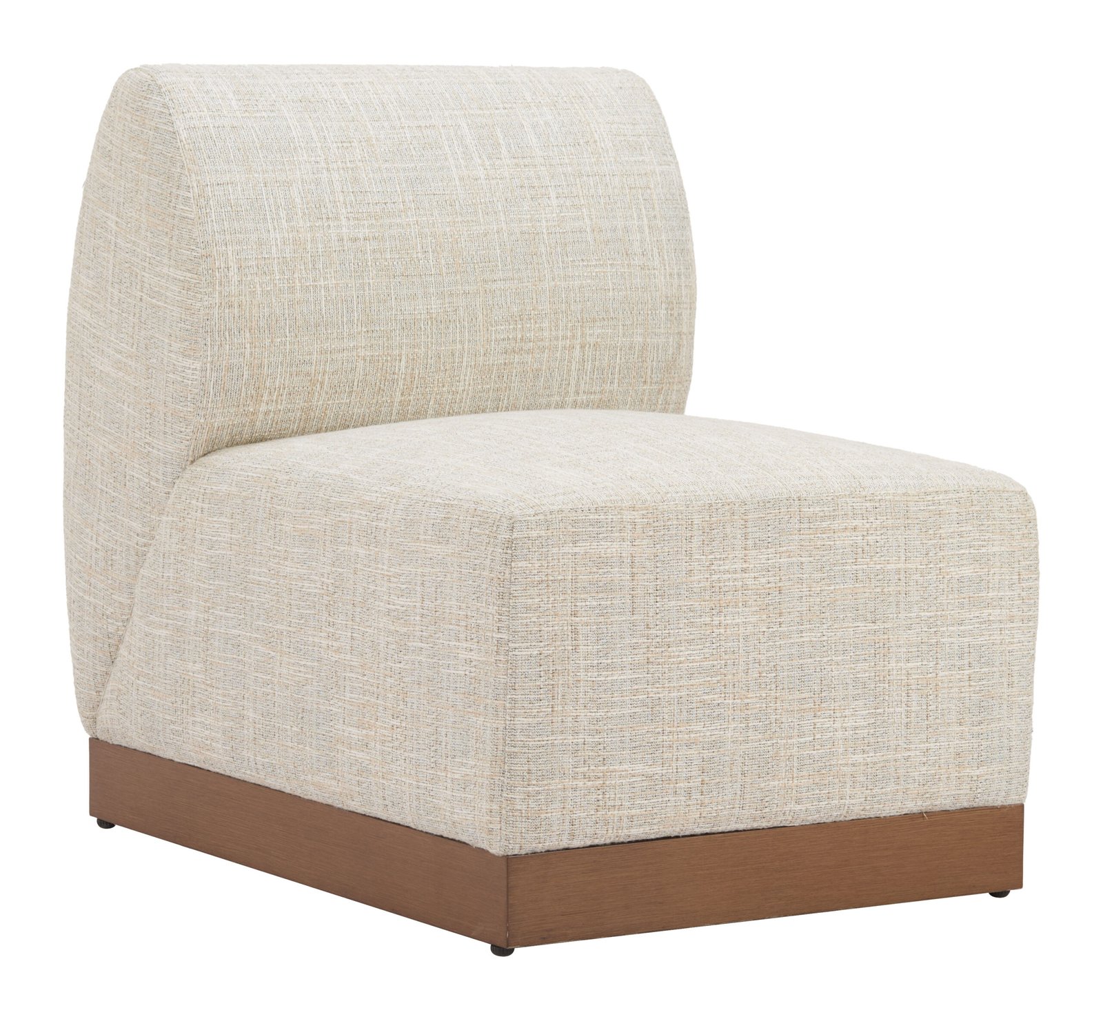 Christy Armless Chair Beige - Image 6