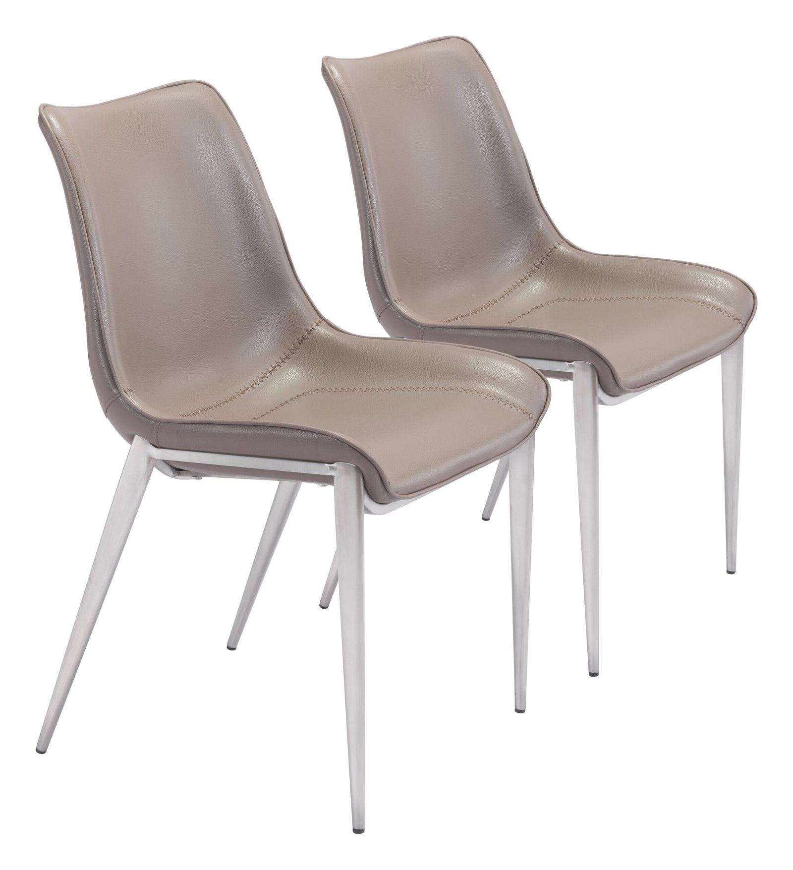 Magnus Dining Chair (Set of 2) Brown & Silver - Image 11