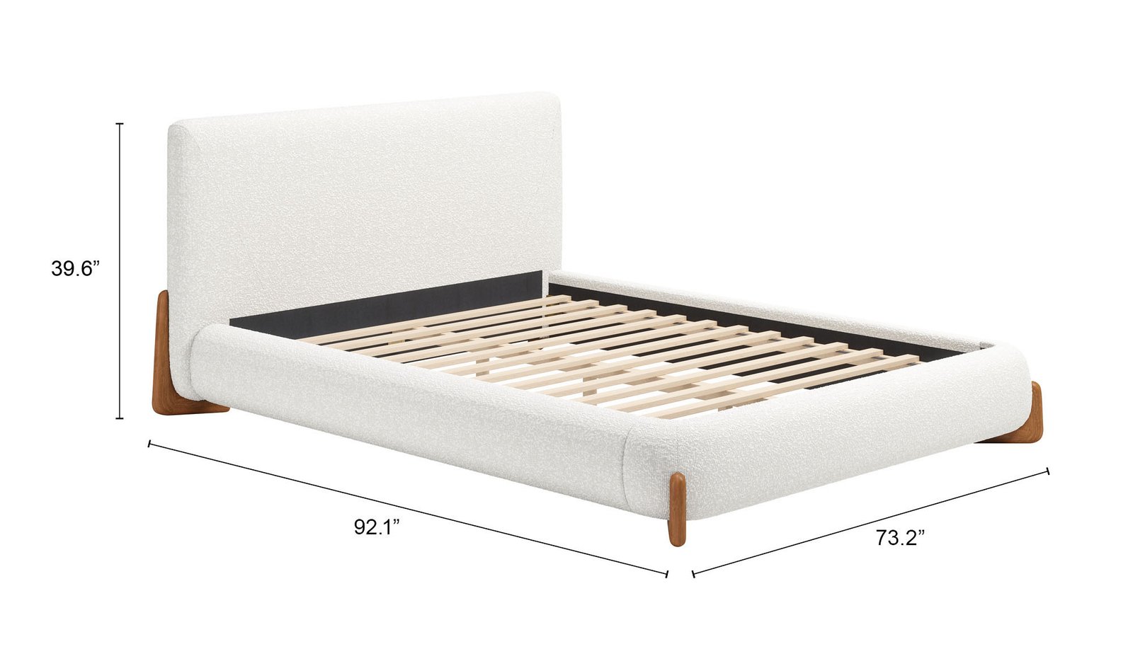 Baris Queen Bed Ivory - Image 8