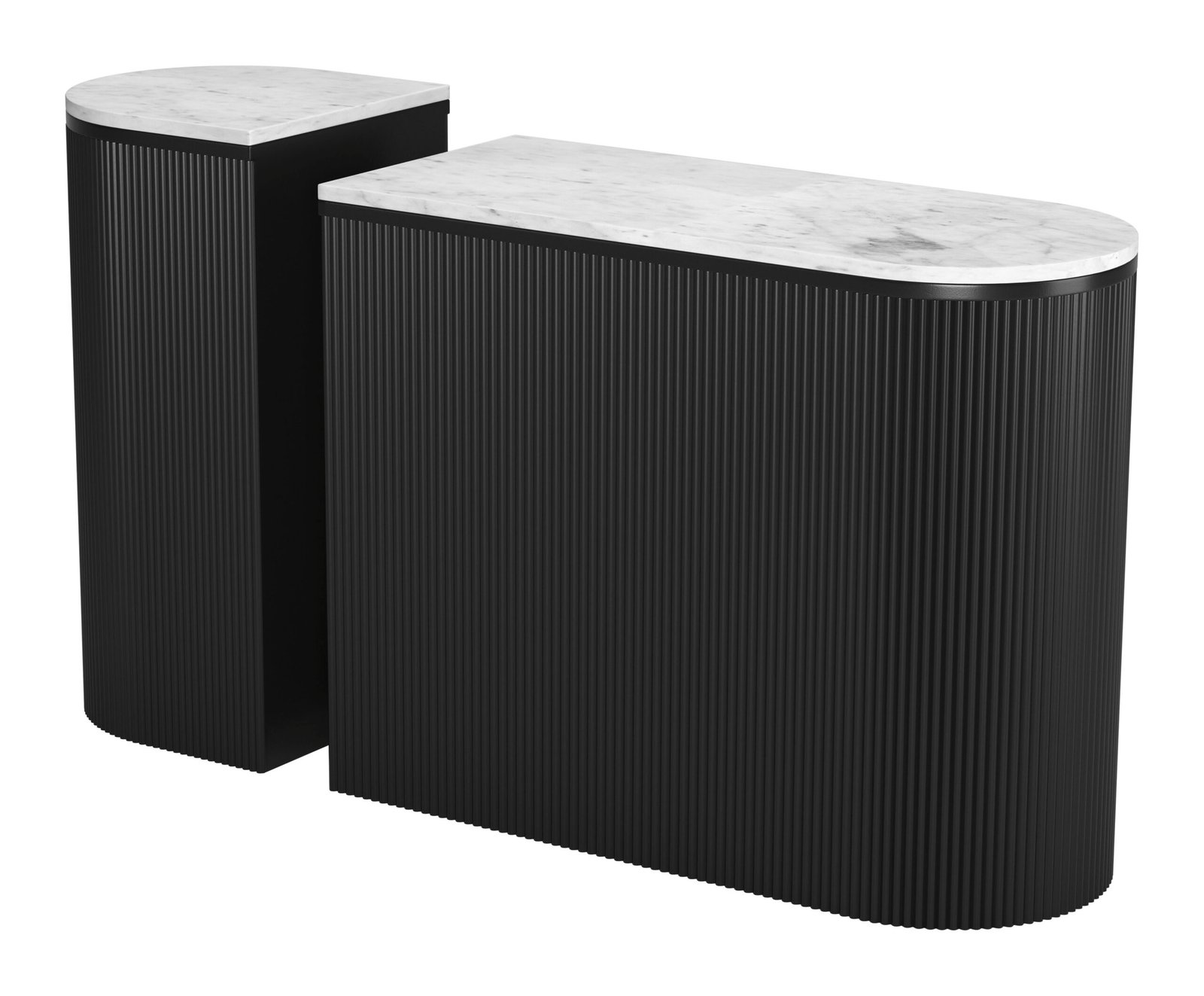 Ormara Console Table Set (2-Piece) White & Black - Image 2