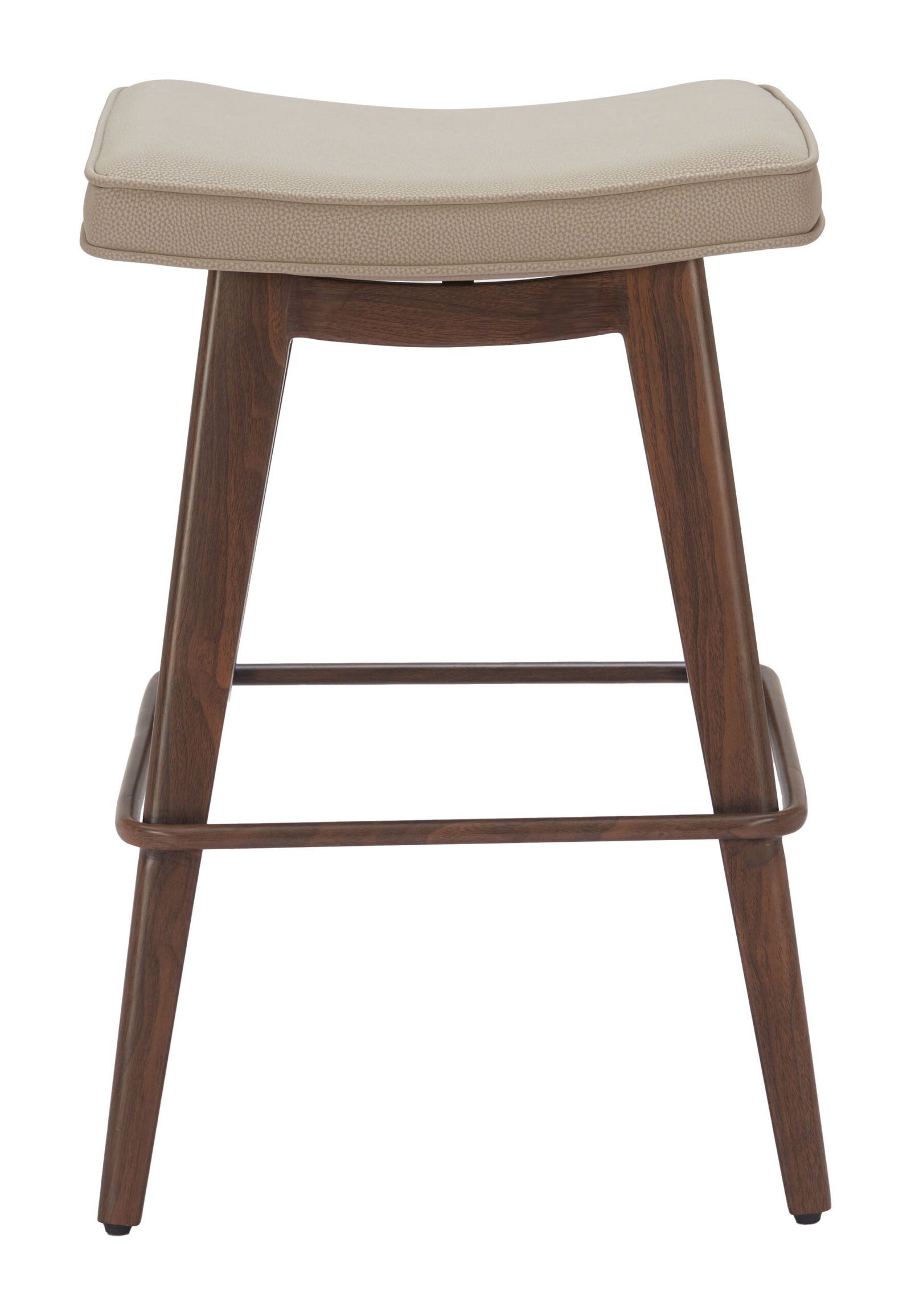 Divat Counter Stool (Set of 2) Beige & Walnut - Image 3