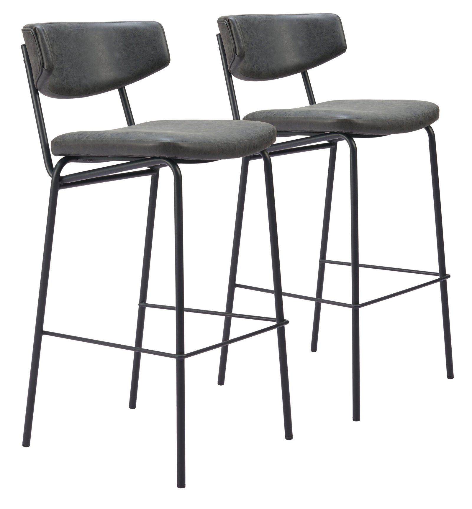 Charon Barstool (Set of 2) Vintage Black - Image 11