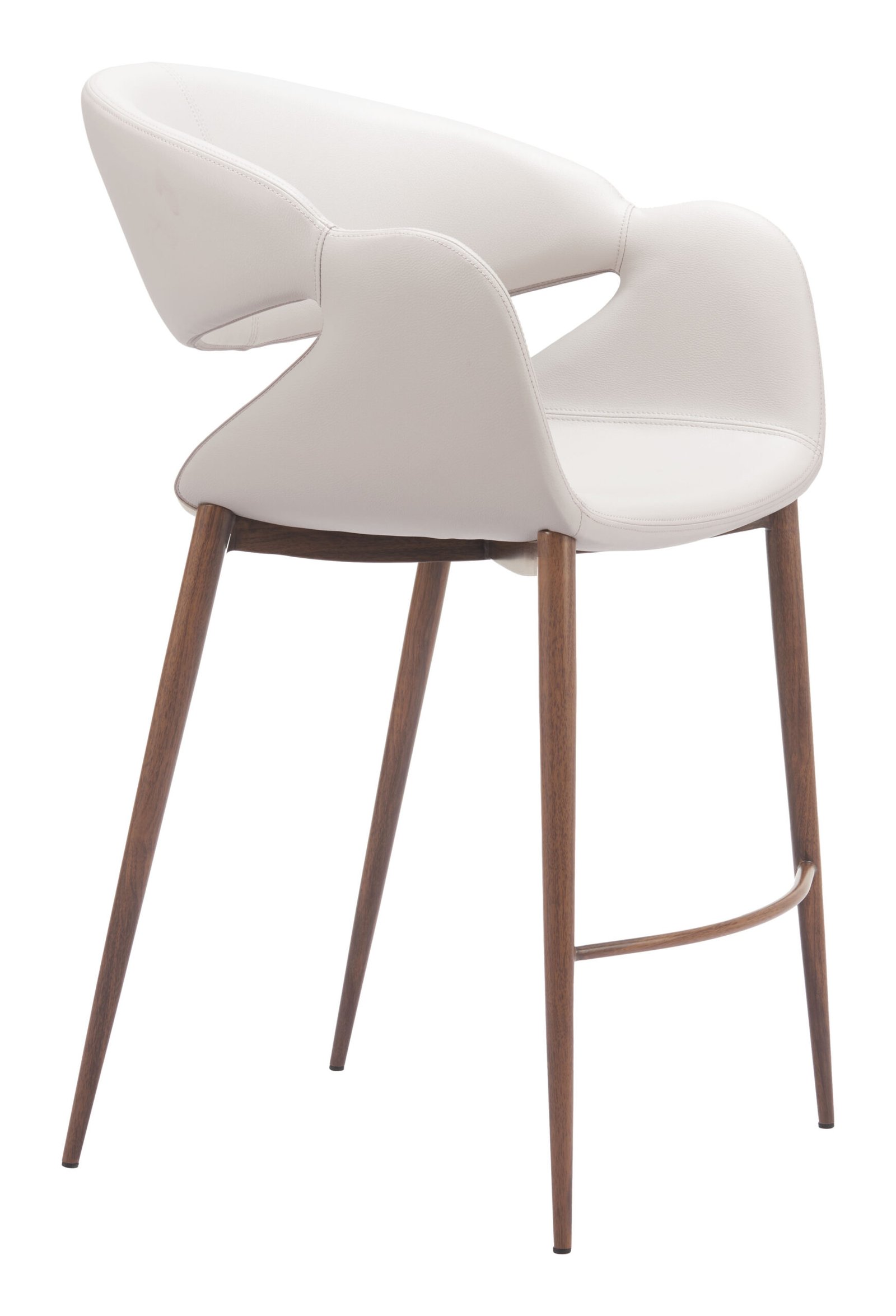 Limay Counter Stool Beige & Walnut - Image 6
