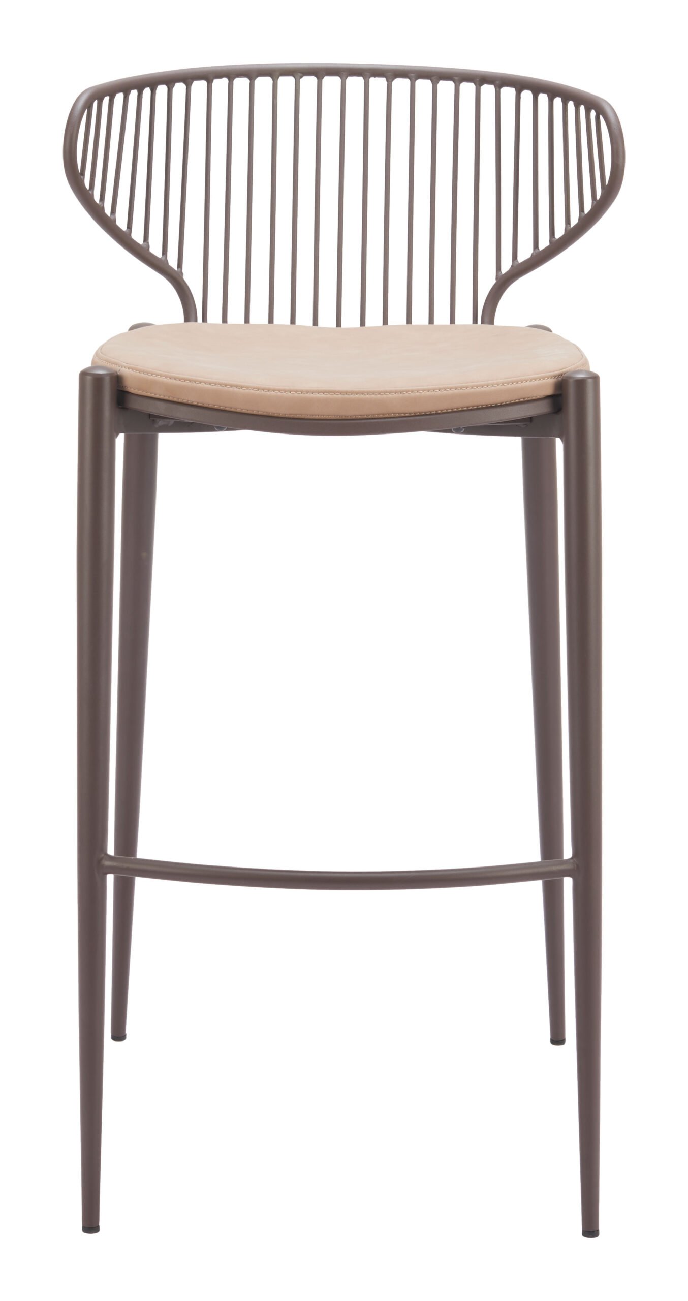 Silues Barstool (Set of 2) Taupe & Brown - Image 3