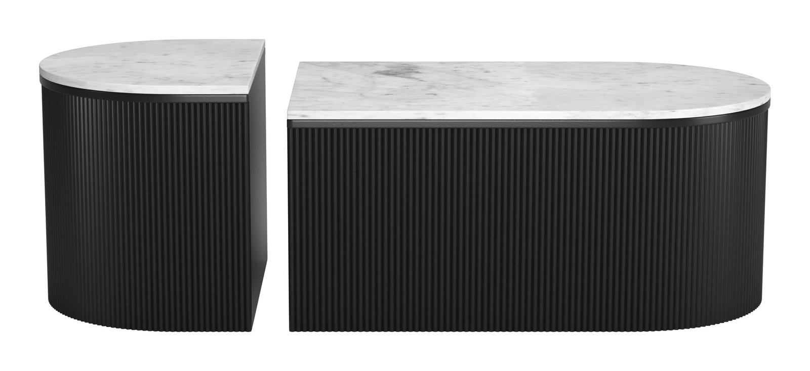 Ormara Coffee Table Set (2-Piece) White & Black - Image 3