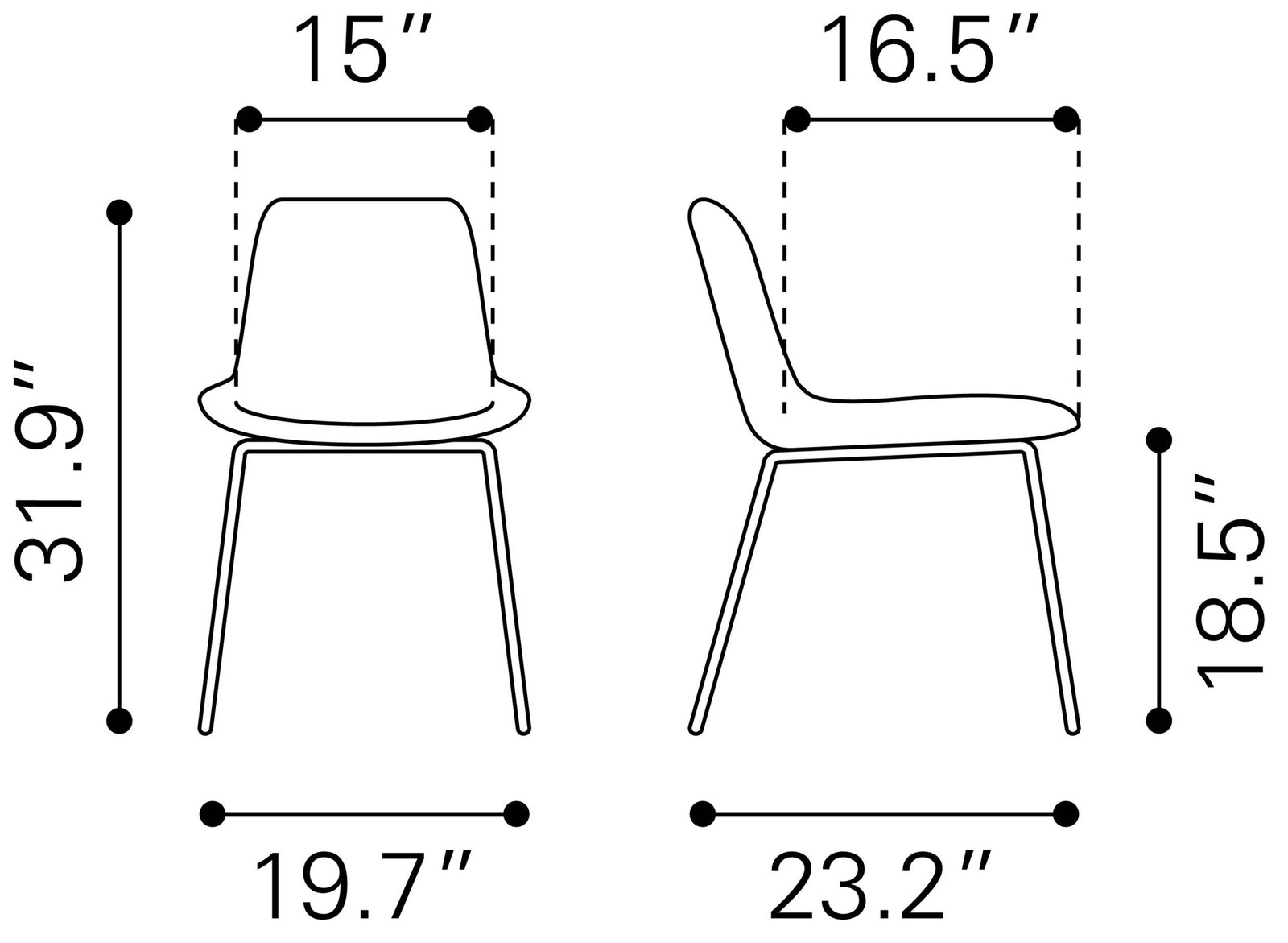 Byron Dining Chair (Set of 2) Gray - Image 10