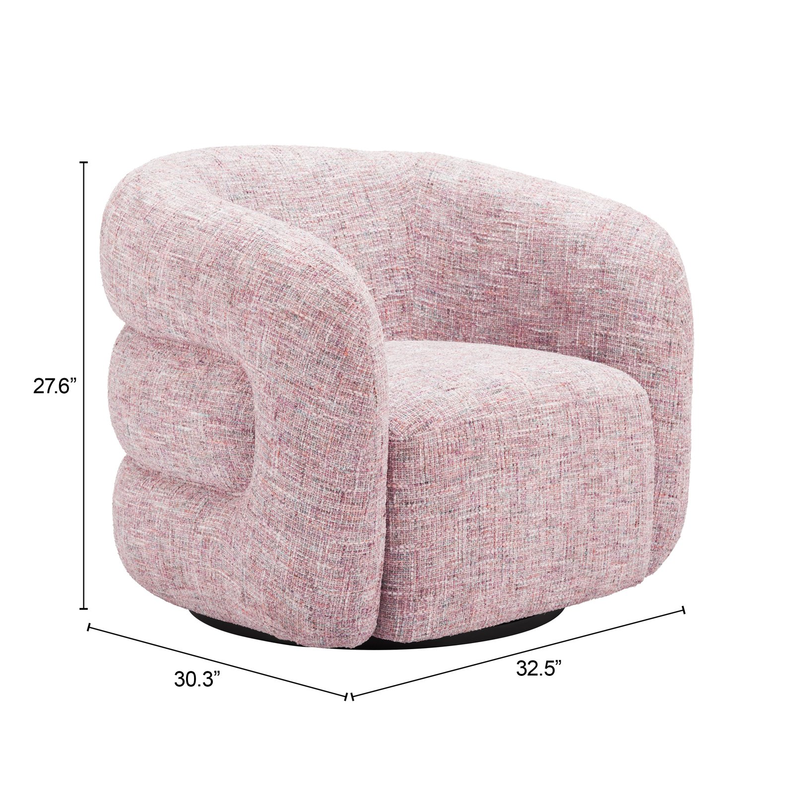 Refine Swivel Chair Pink Tweed - Image 8