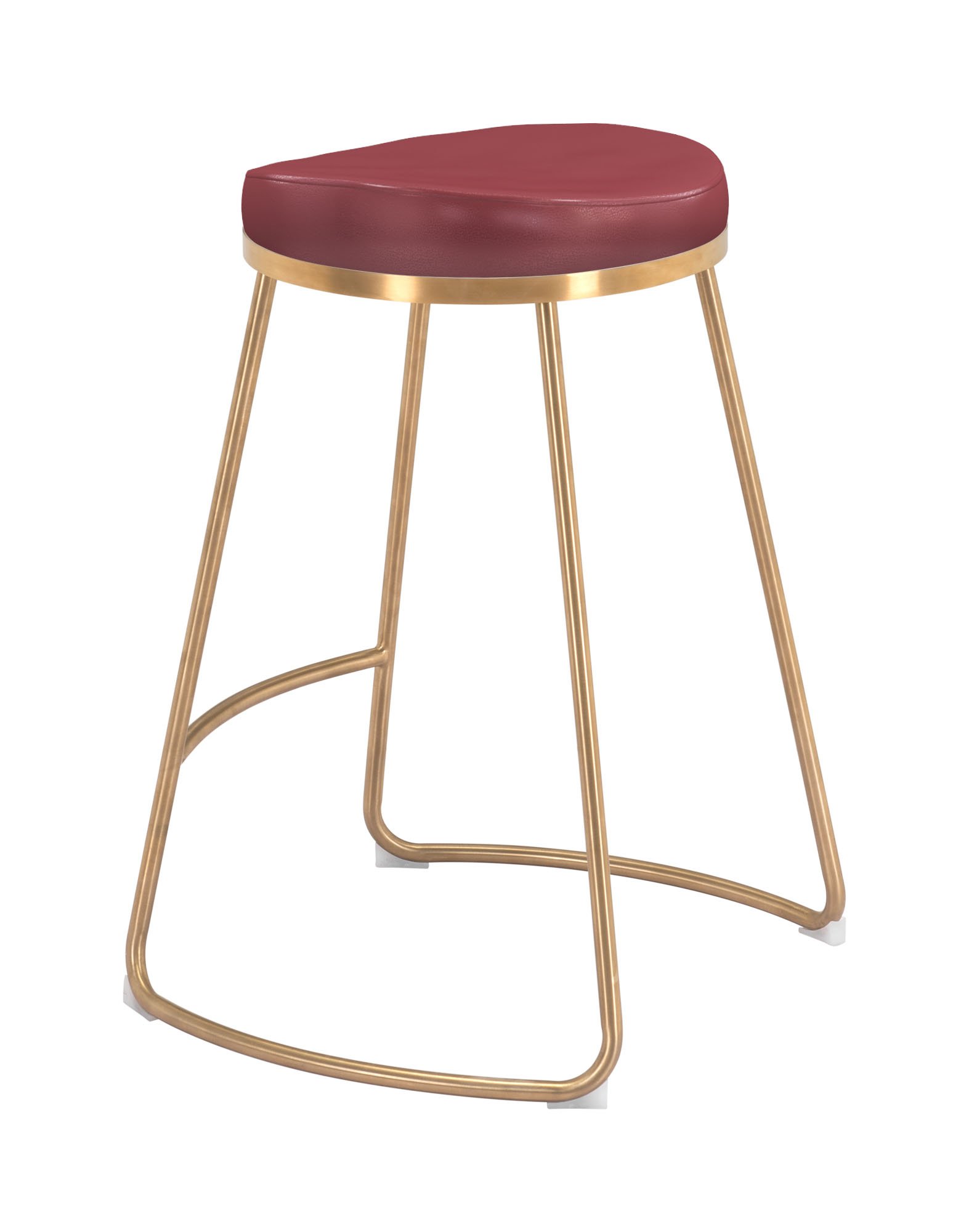 Bree Counter Stool (Set of 2) Burgundy & Gold - Image 7