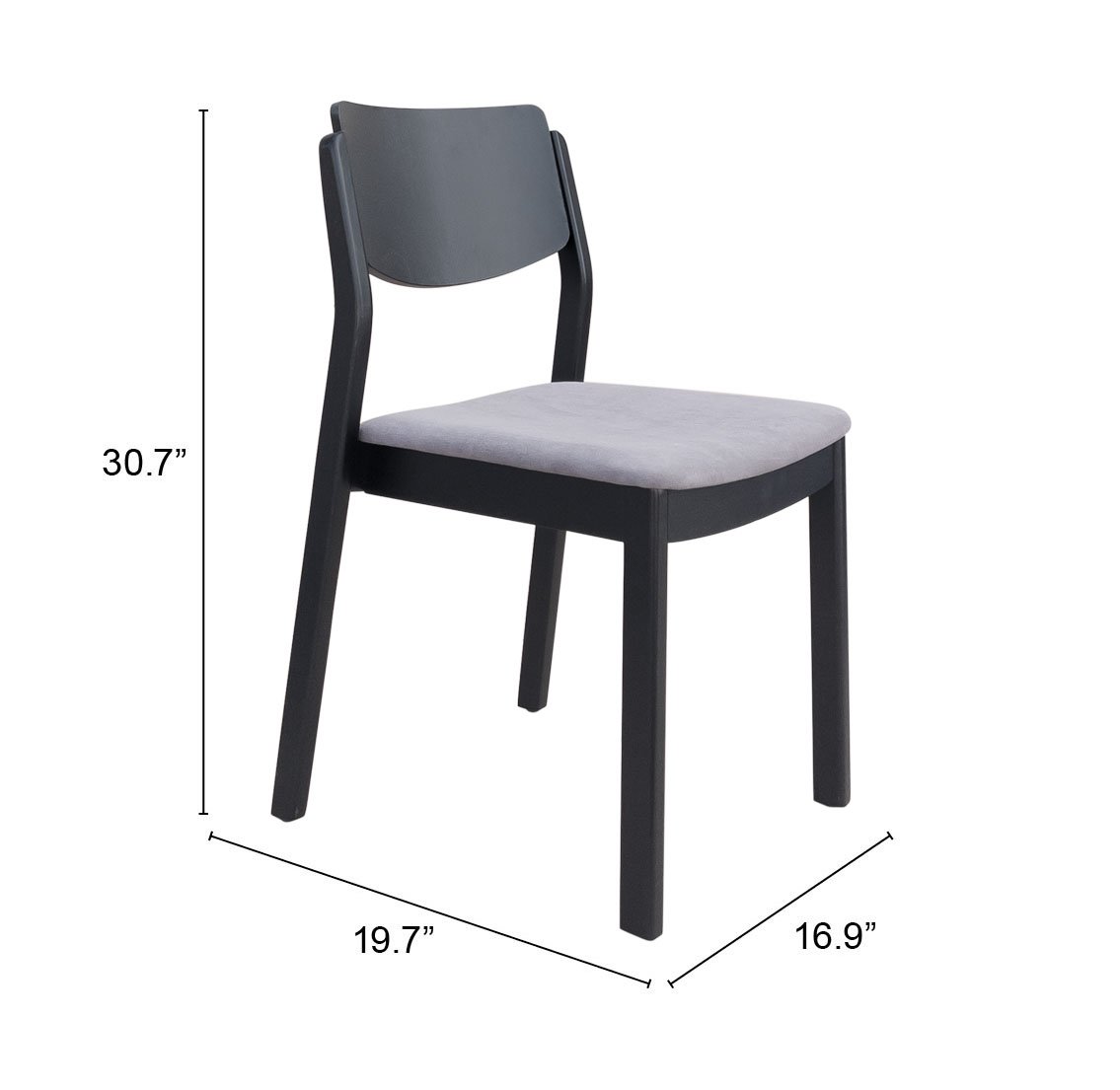 Desdamona Dining Chair (Set of 2) Gray & Black - Image 11
