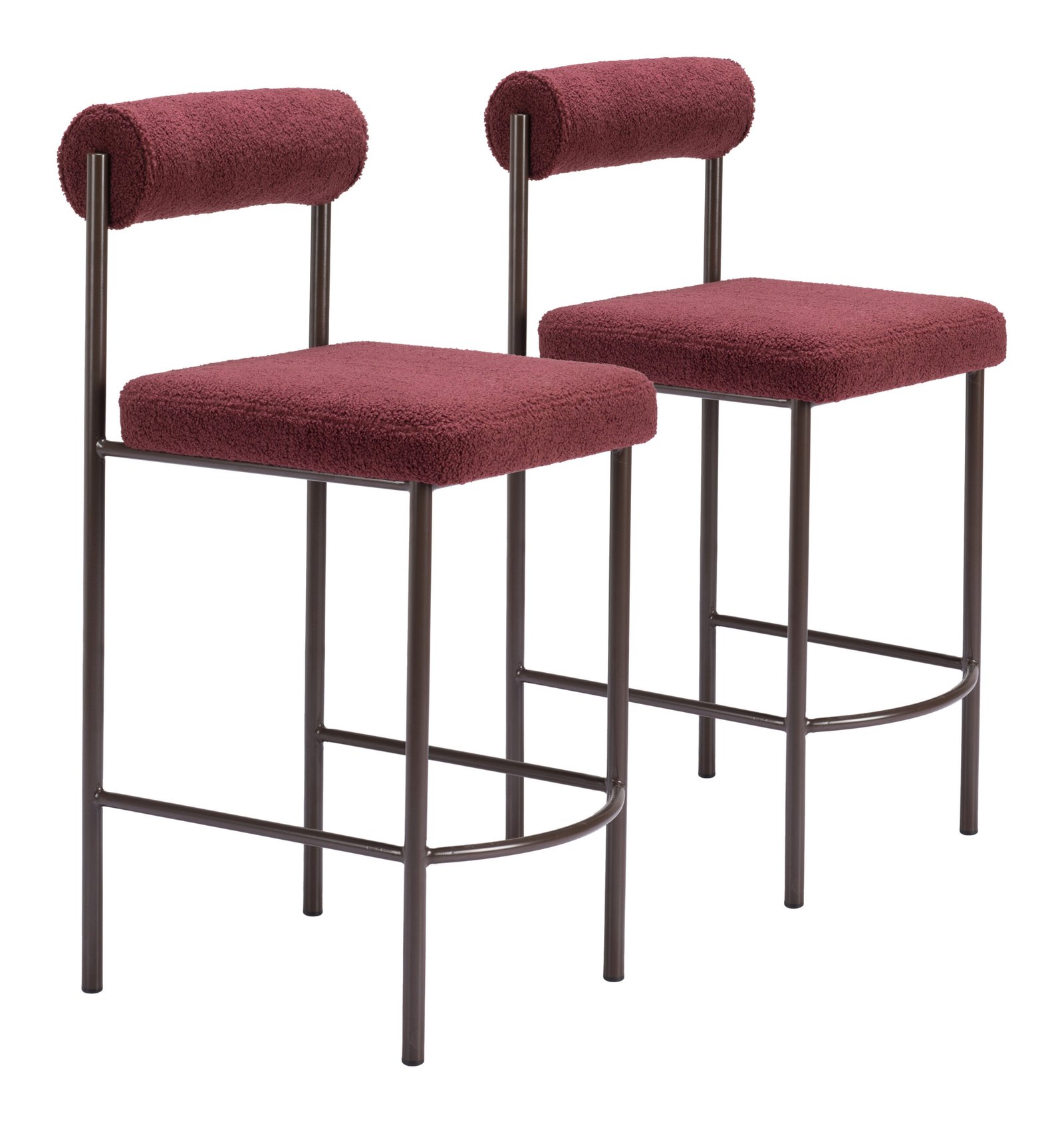 Livorno Counter Stool (Set of 2) Red & Bronze - Image 11