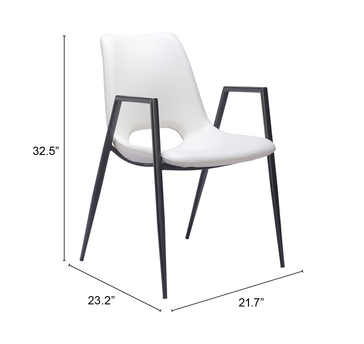 Desi Dining Chair (Set of 2) White - Image 10
