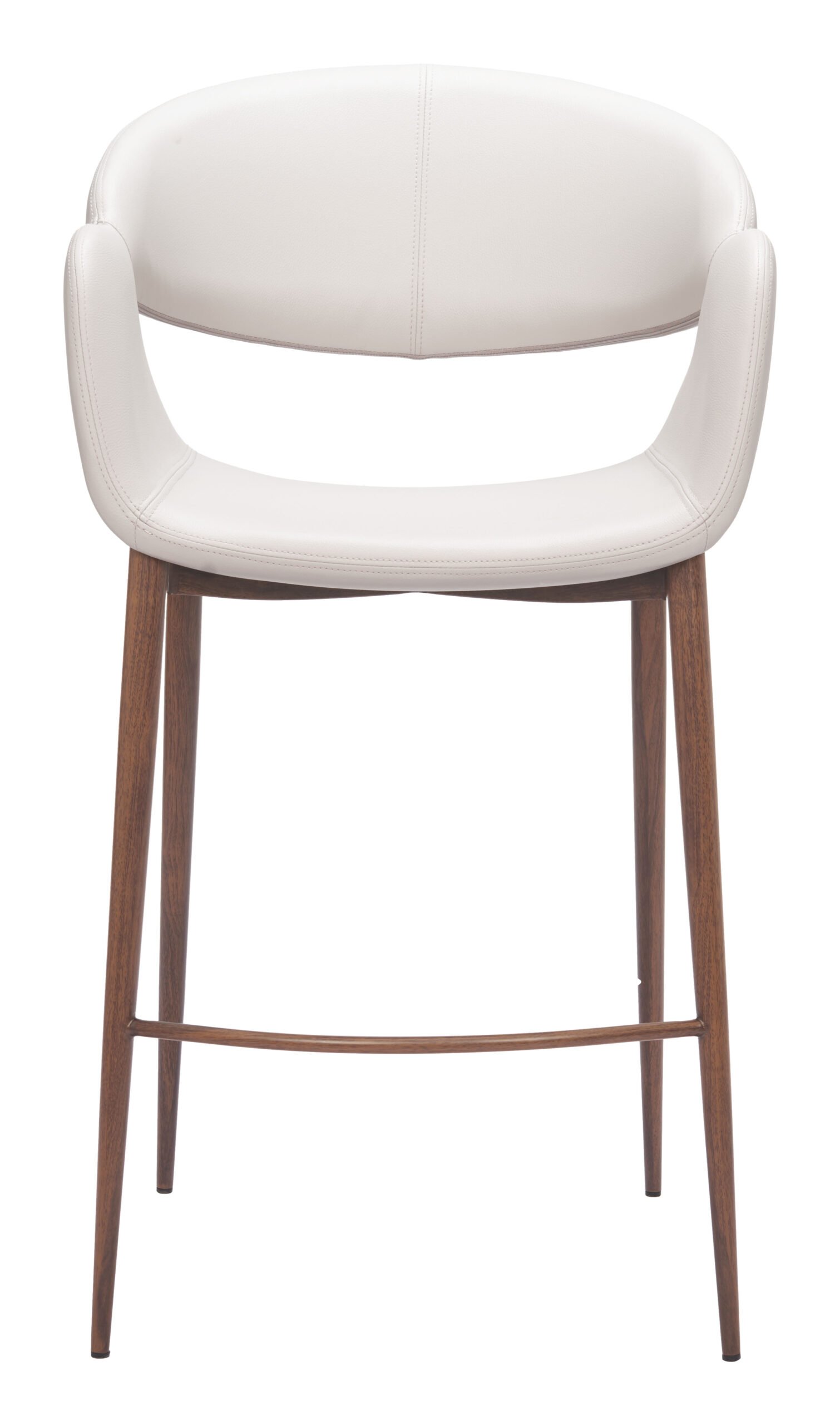 Limay Counter Stool Beige & Walnut - Image 3