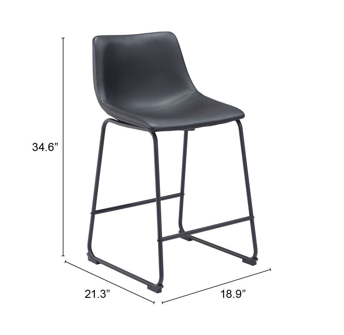 Smart Counter Stool (Set of 2) Black - Image 11