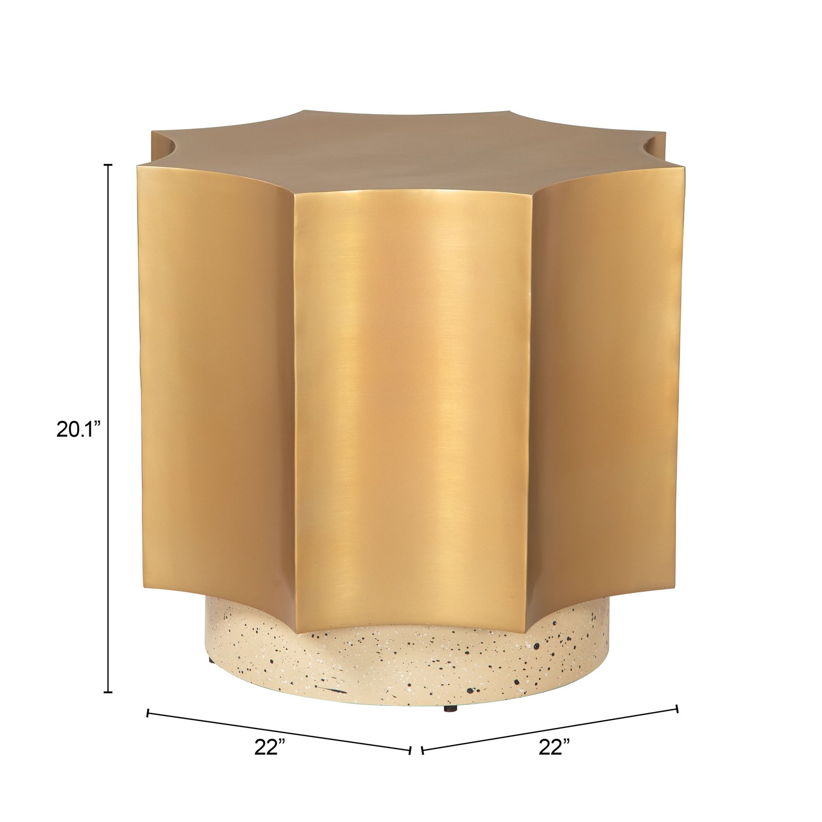 Osam Side Table Gold & Beige - Image 7