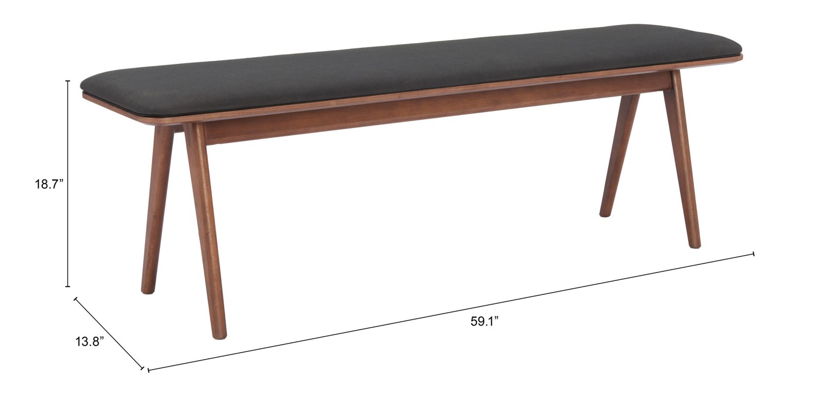 Kazwali Bench Black & Walnut - Image 8