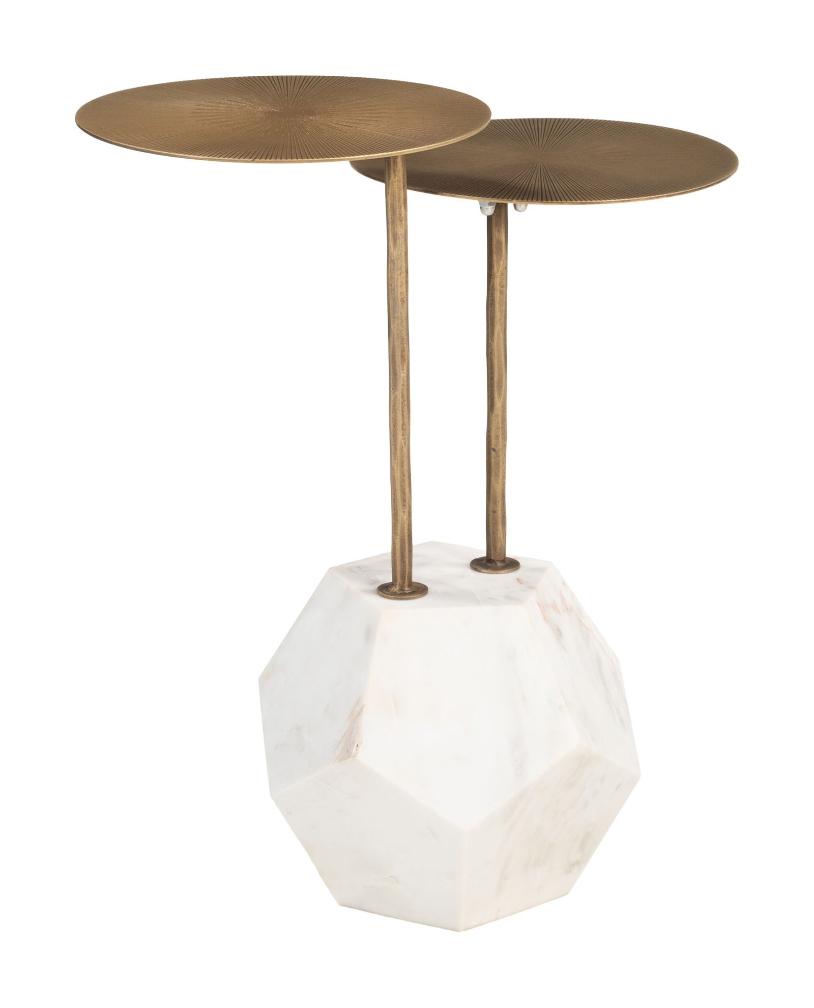 Anten Side Table Brass & White - Image 7