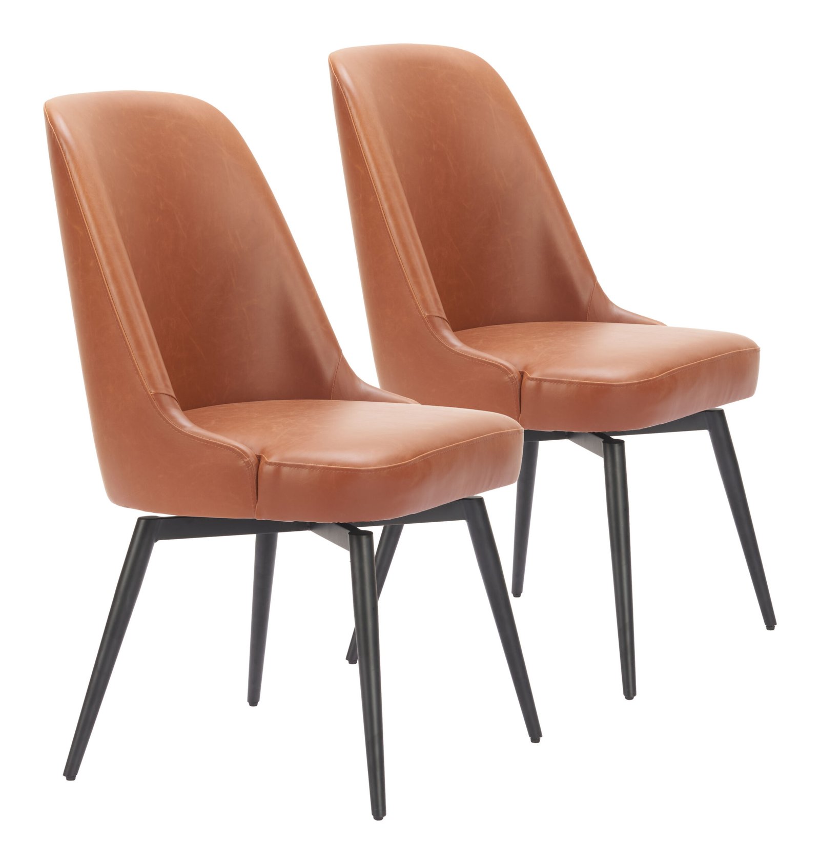 Keppel Swivel Dining Chair (Set of 2) Brown - Image 9